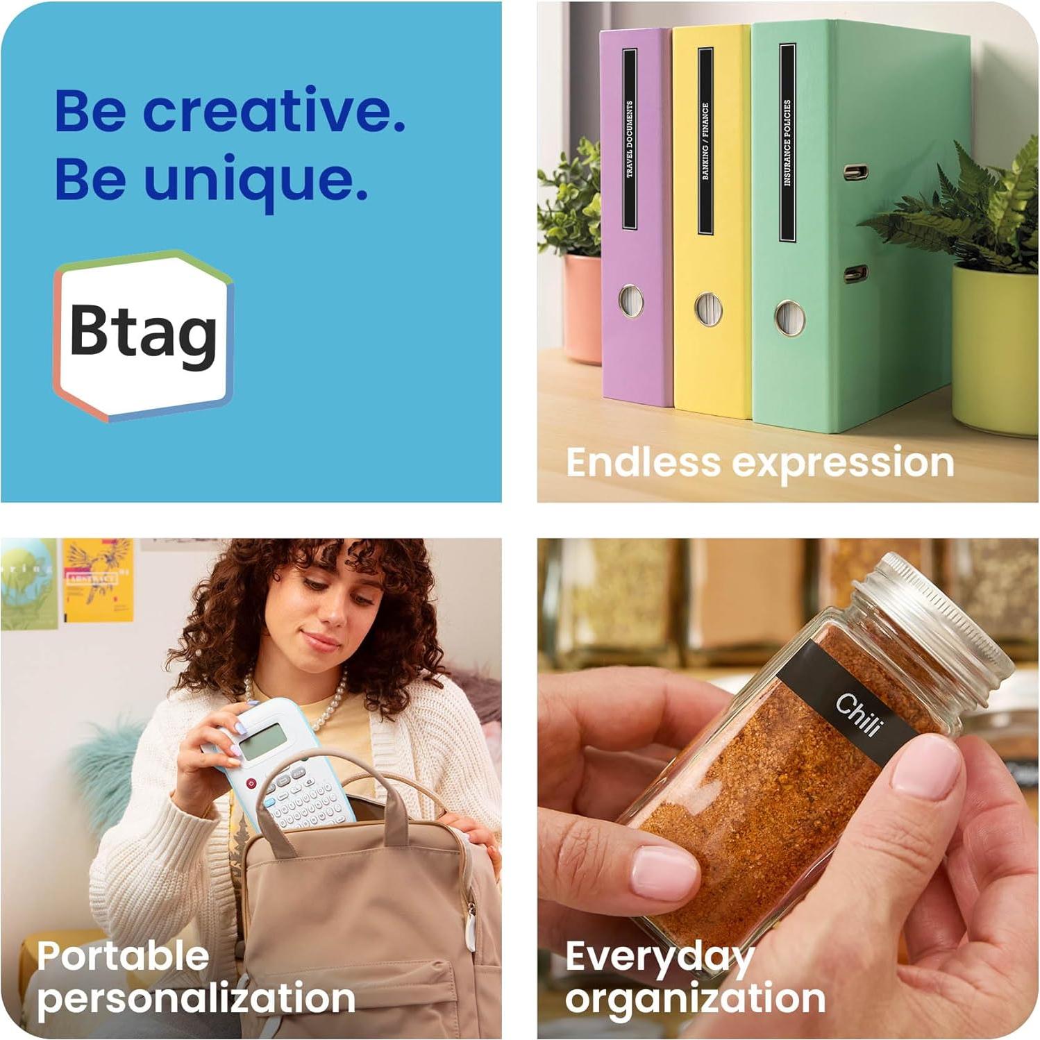 Cinta de Etiquetas Brother Btag3M01 Paquete de 3 - 1.19 cm x 4 m