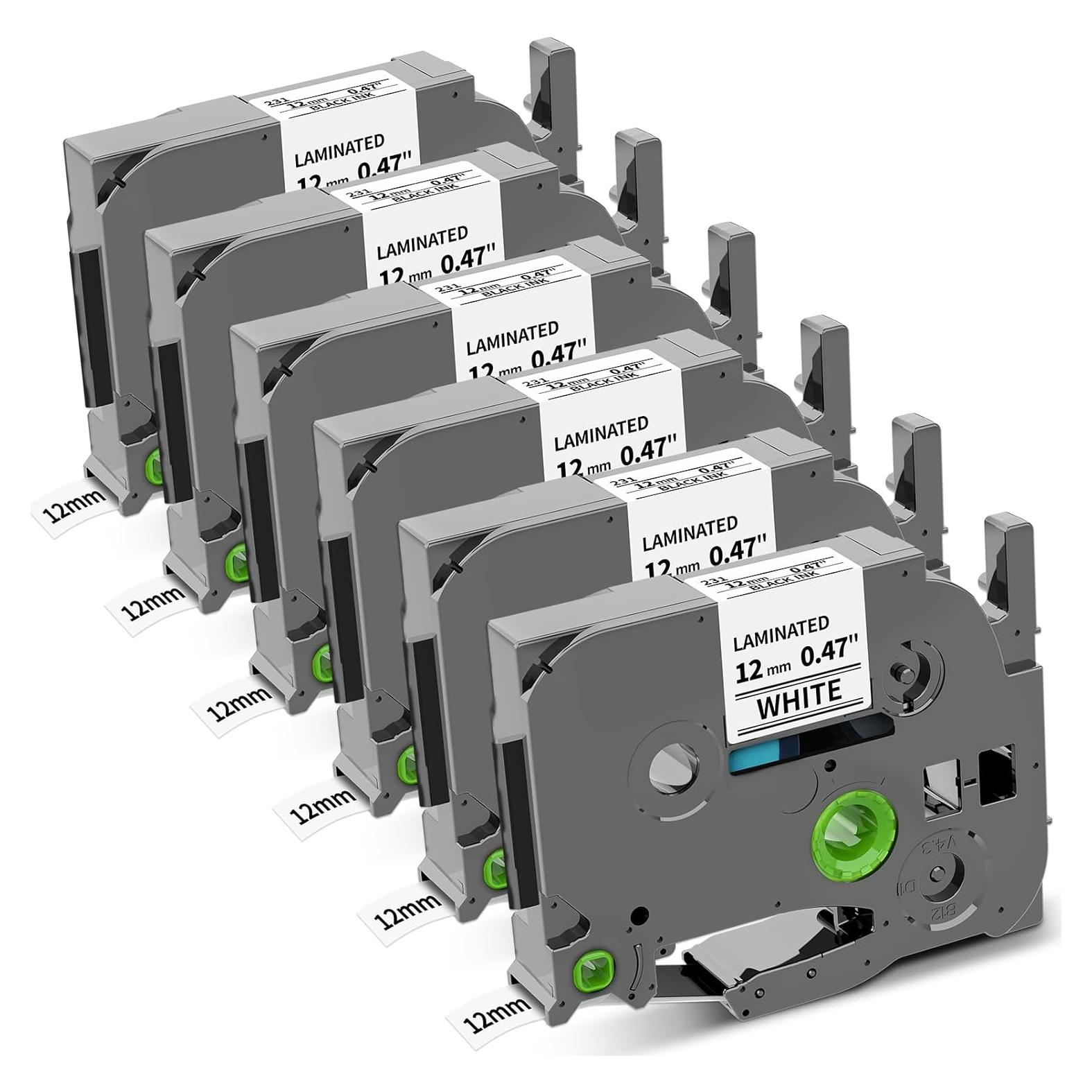 Cinta de Etiqueta Laminada COLORWING TZe-231 12mm 6-Pack