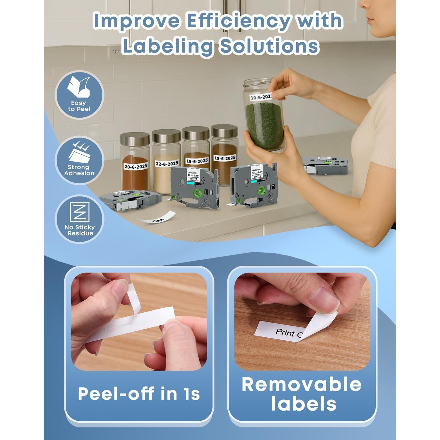 Cinta de Etiqueta Laminada COLORWING TZe-231 12mm 6-Pack