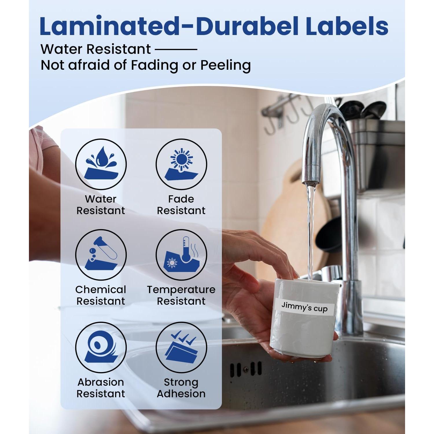 Cinta de Etiquetas Freshworld TZe-231 12mm 6-Pack Negro sobre Blanco