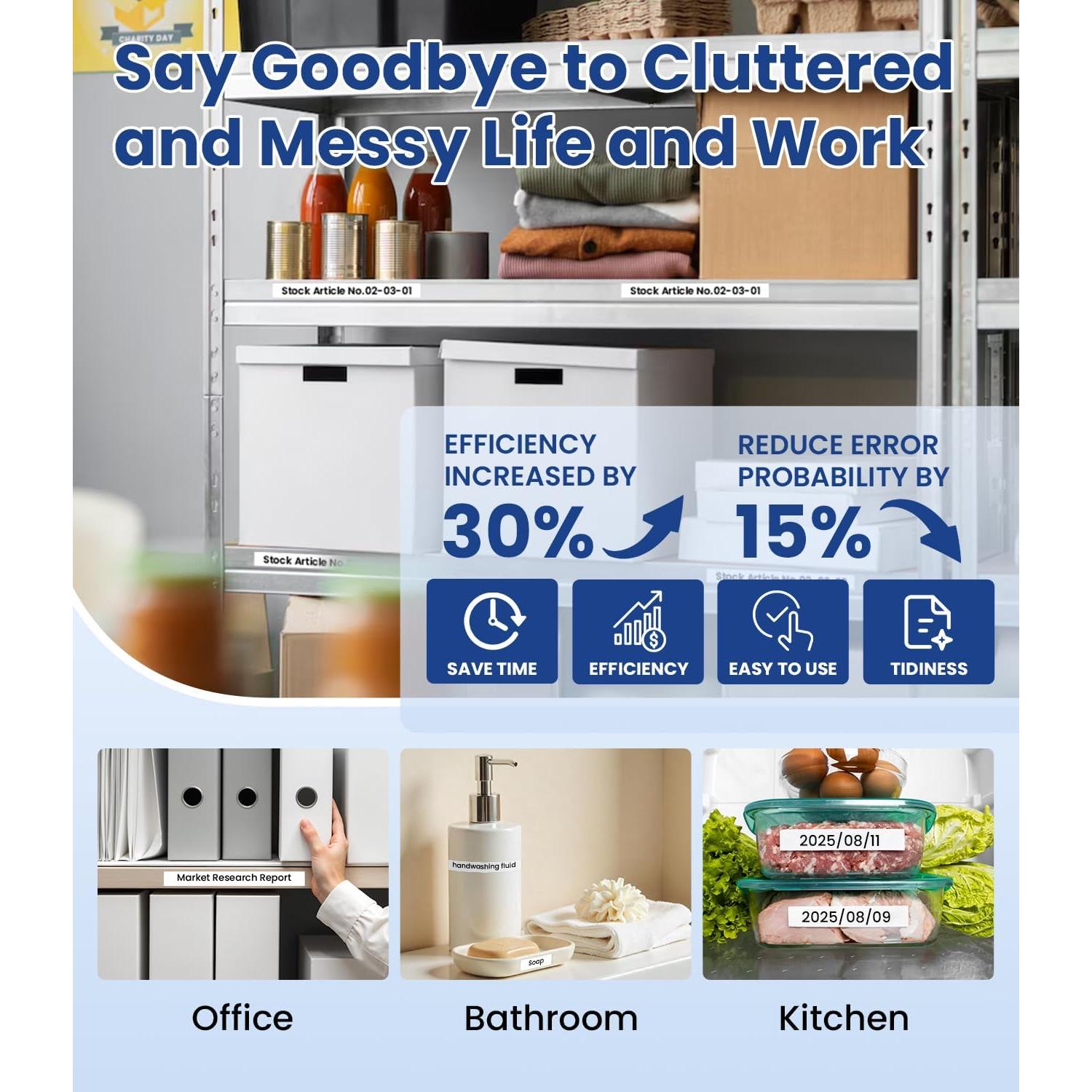 Cinta de Etiquetas Freshworld TZe-231 12mm 6-Pack Negro sobre Blanco