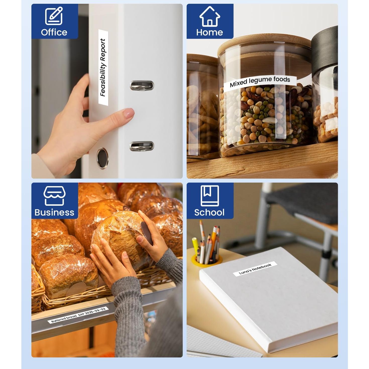 Cinta de Etiquetas Freshworld TZe-231 12mm 6-Pack Negro sobre Blanco