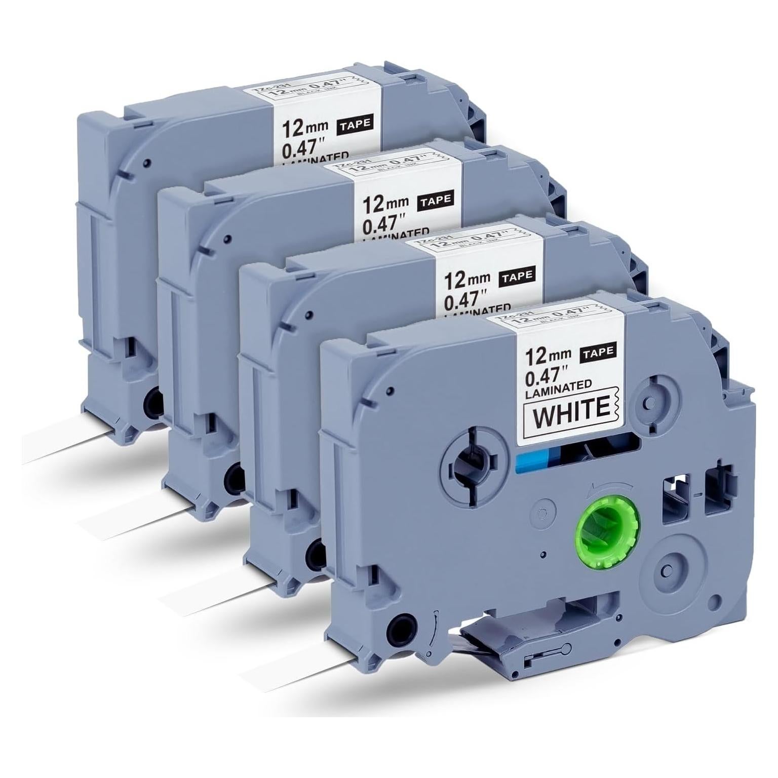 Cinta de Etiqueta Laminada LFPERT 12mm Blanca - Paquete de 4