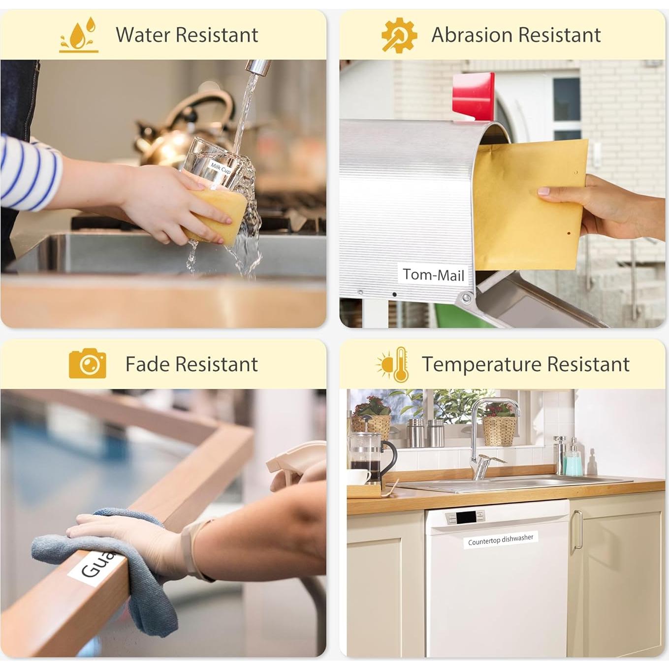 Paquete de 6 cintas compatibles Brother M-K231 12mm blancas