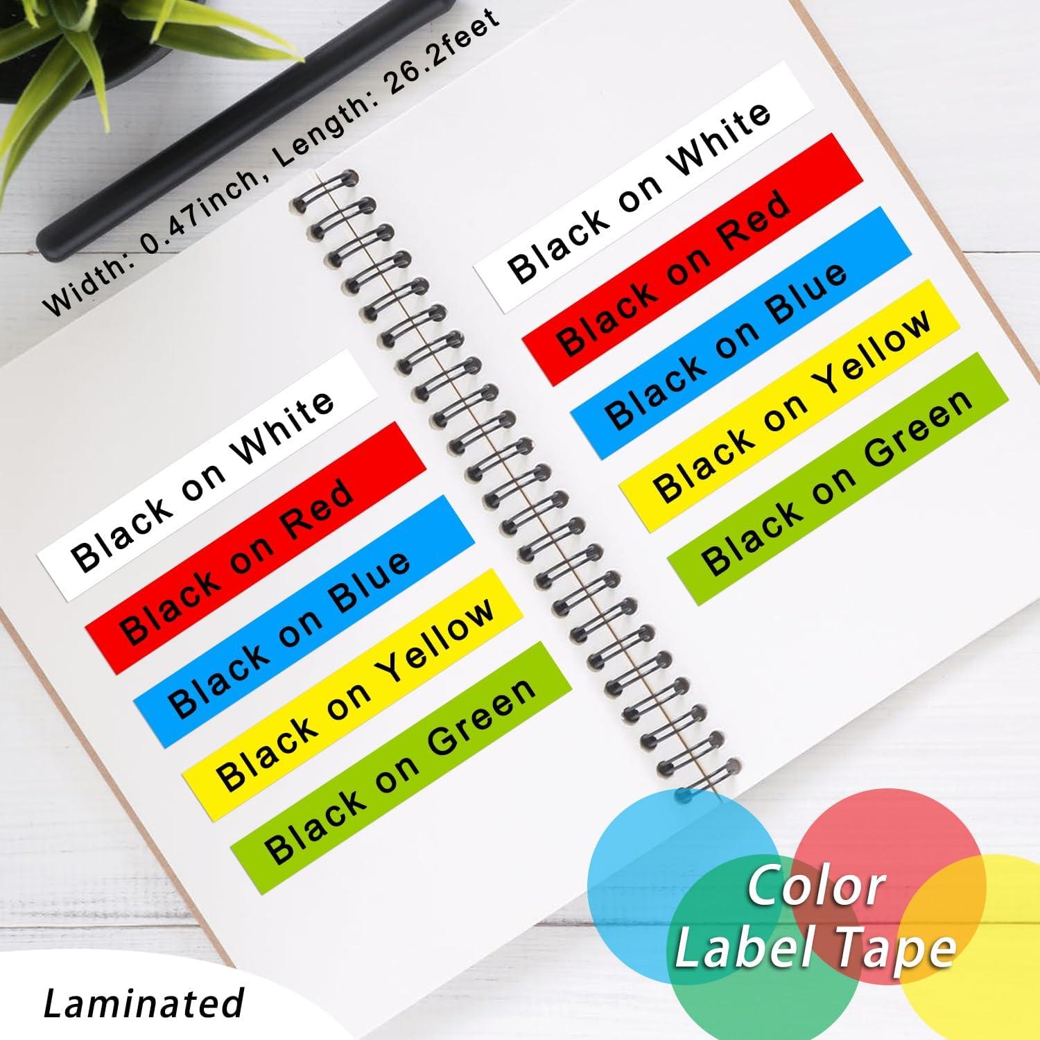 Cinta de Etiquetas UNOKA TZe 12mm Multicolor 6PK para Brother