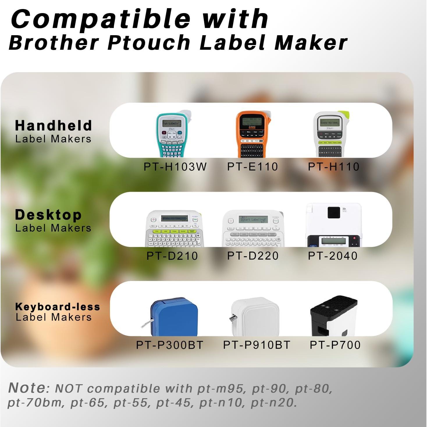 Cinta de Etiquetas UNOKA TZe 12mm Multicolor 6PK para Brother