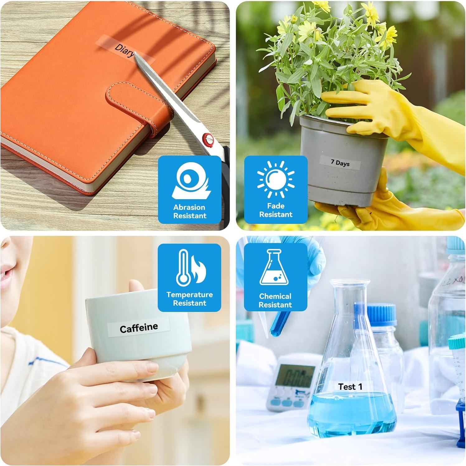 Cinta de Etiquetas Laminada Womiten 12mm x 8m TZe-131