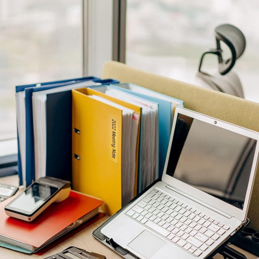 Cinta de Etiqueta Greateam M-K131 12mm Negra sobre Claro - Paquete de 4