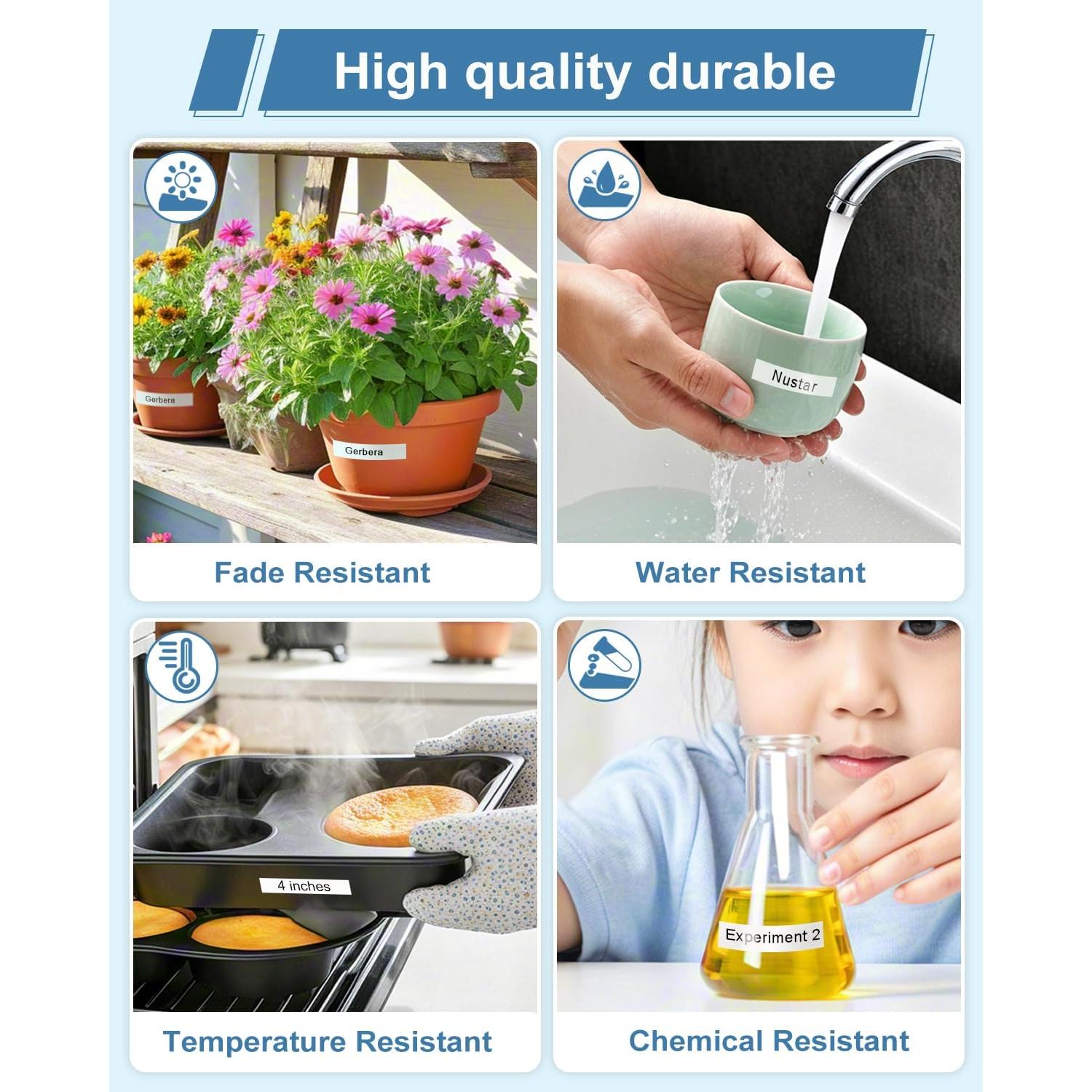 Cinta de Etiquetadora 12mm Esser TZe-231 Negro sobre Blanco - Paquete de 6