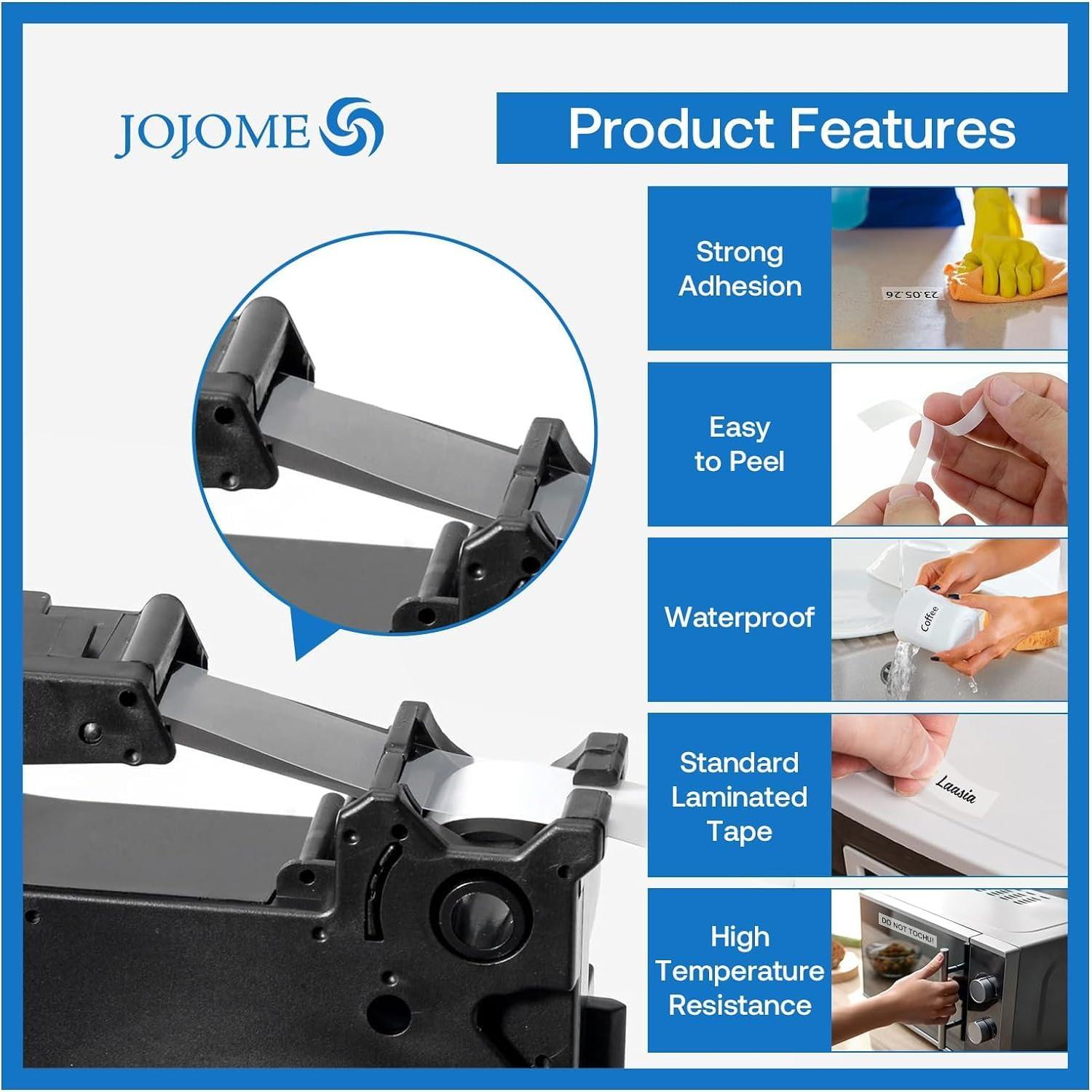 Cinta de Etiquetas Laminada JOJOME TZe-131 12mm Negro Transparente