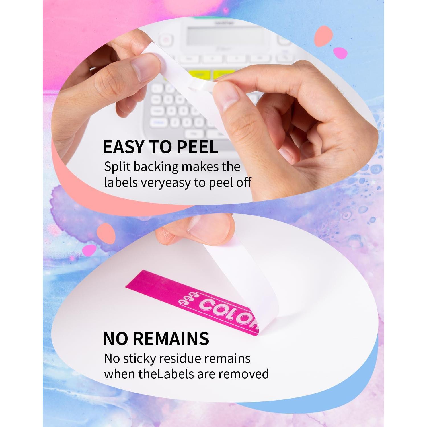 Paquete de 5 Cintas de Etiqueta COLORWING TZe 12mm Laminadas