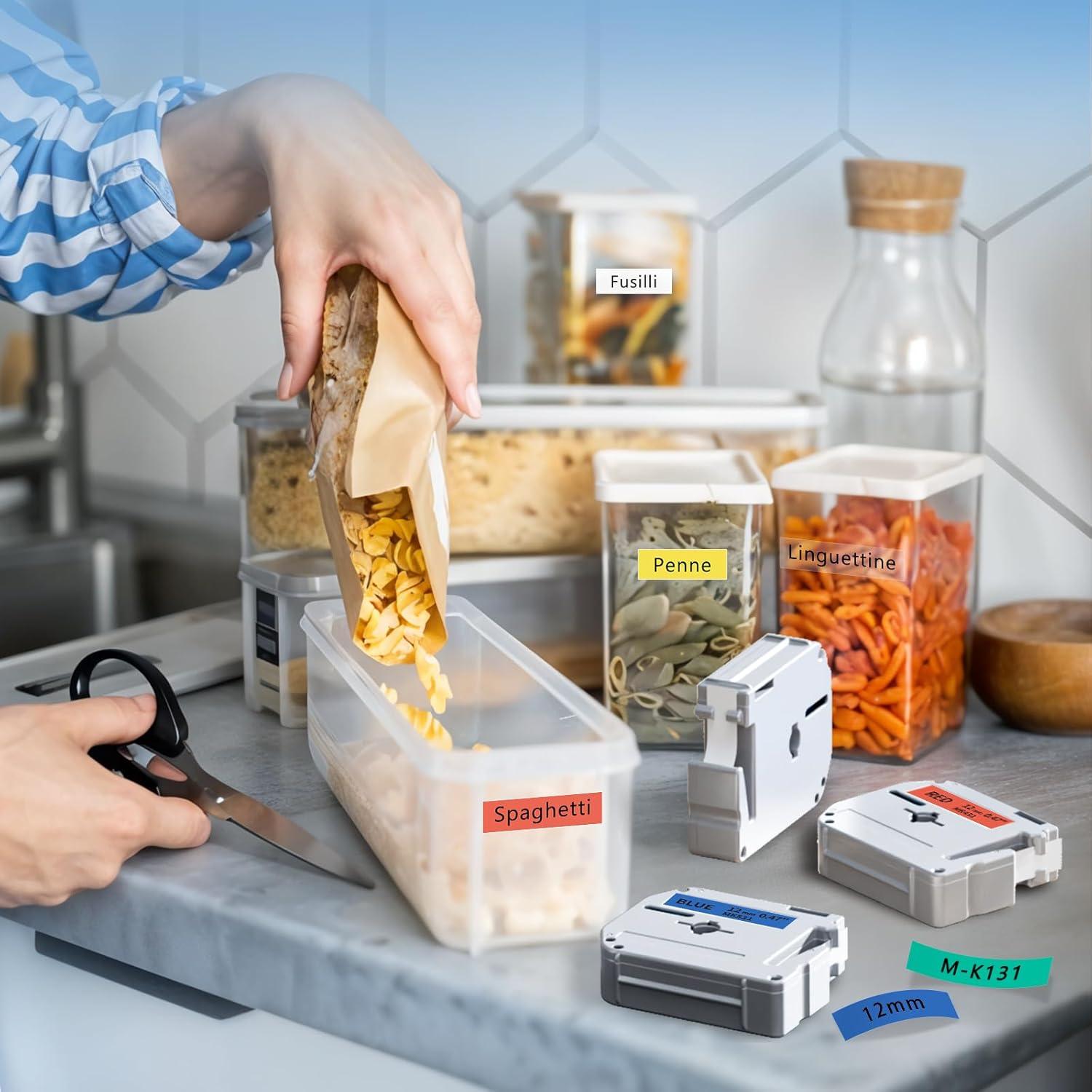 Paquete de 6 cintas de color 12mm Label KINGDOM para Brother