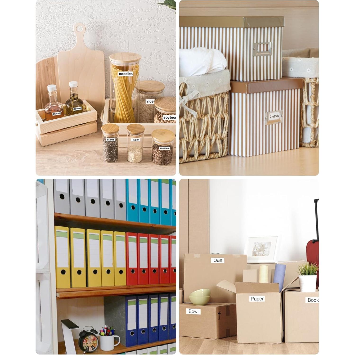 Cinta de Etiquetas Laminadas JOJOME TZe-241 18mm Negro sobre Blanco