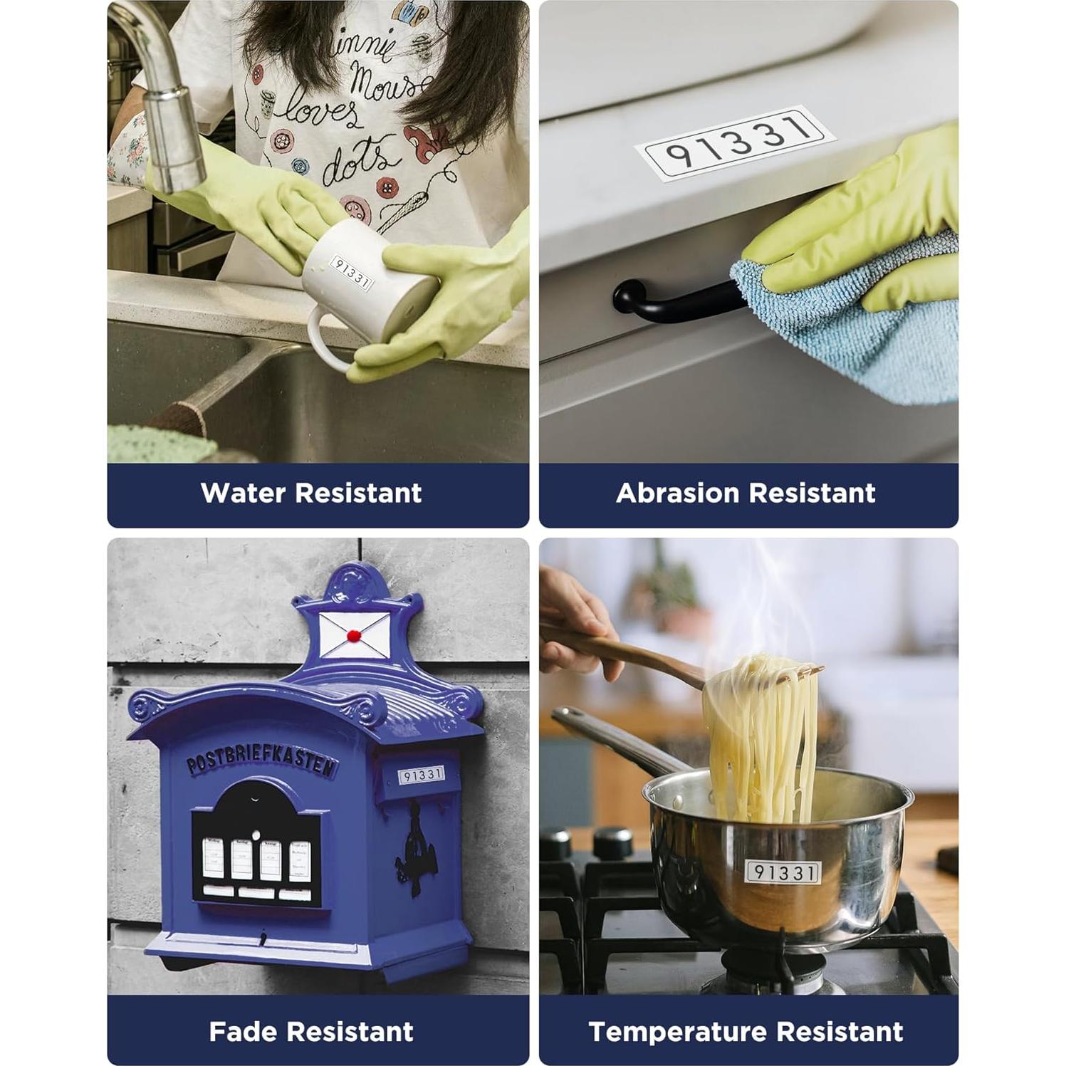 Cinta de Etiquetas Laminadas JOJOME TZe-241 18mm Negro sobre Blanco