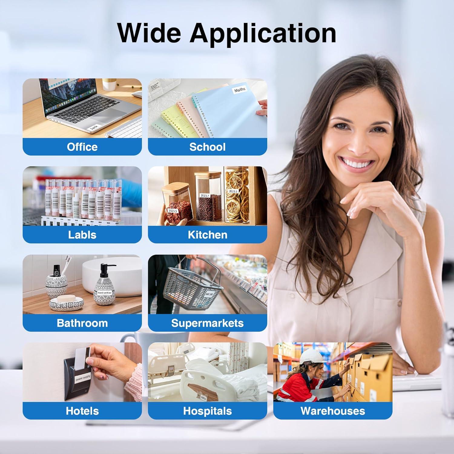 Cinta de Etiquetas Laminadas Kappiek TZe-221 9mm Negro sobre Blanco