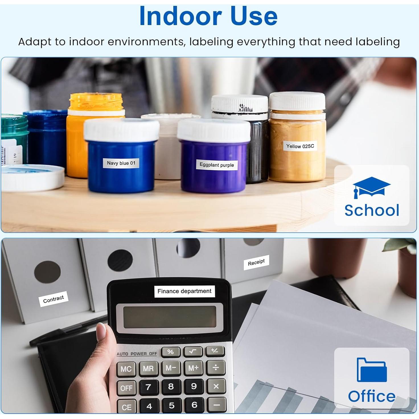 Cinta de Etiquetas Labelife M-K231 12mm 5 Paquetes Negro sobre Blanco