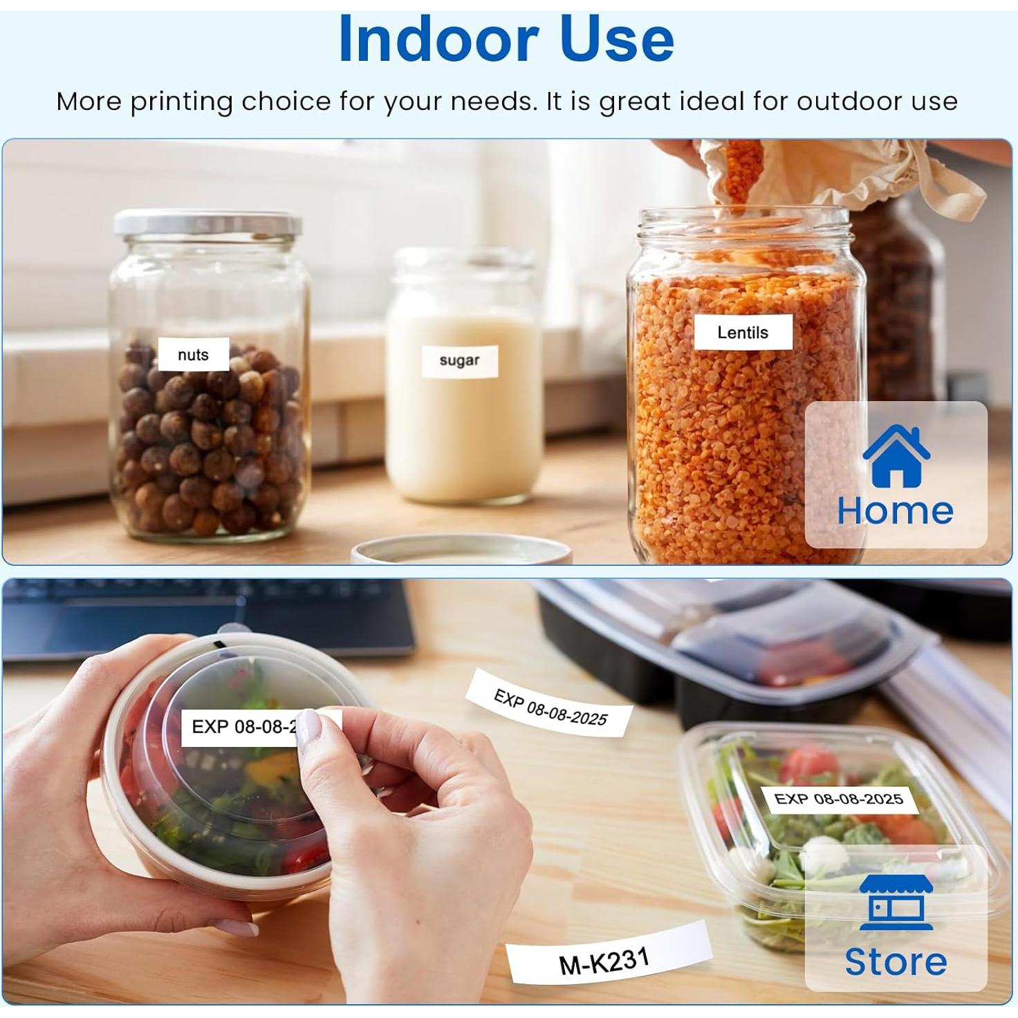 Cinta de Etiquetas Labelife M-K231 12mm 5 Paquetes Negro sobre Blanco