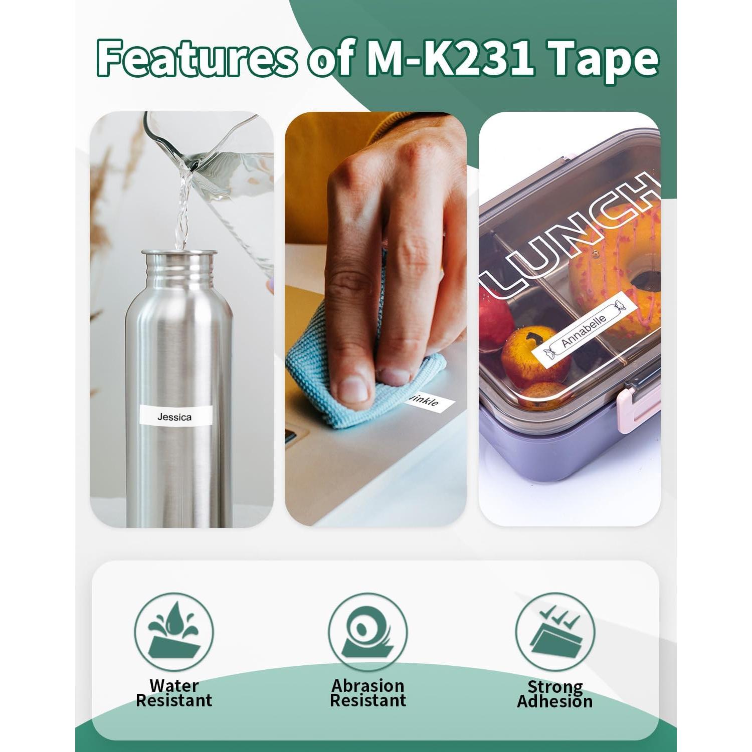 Cinta de Etiquetas Anycolor 12mm Compatible con Brother - Paquete de 6