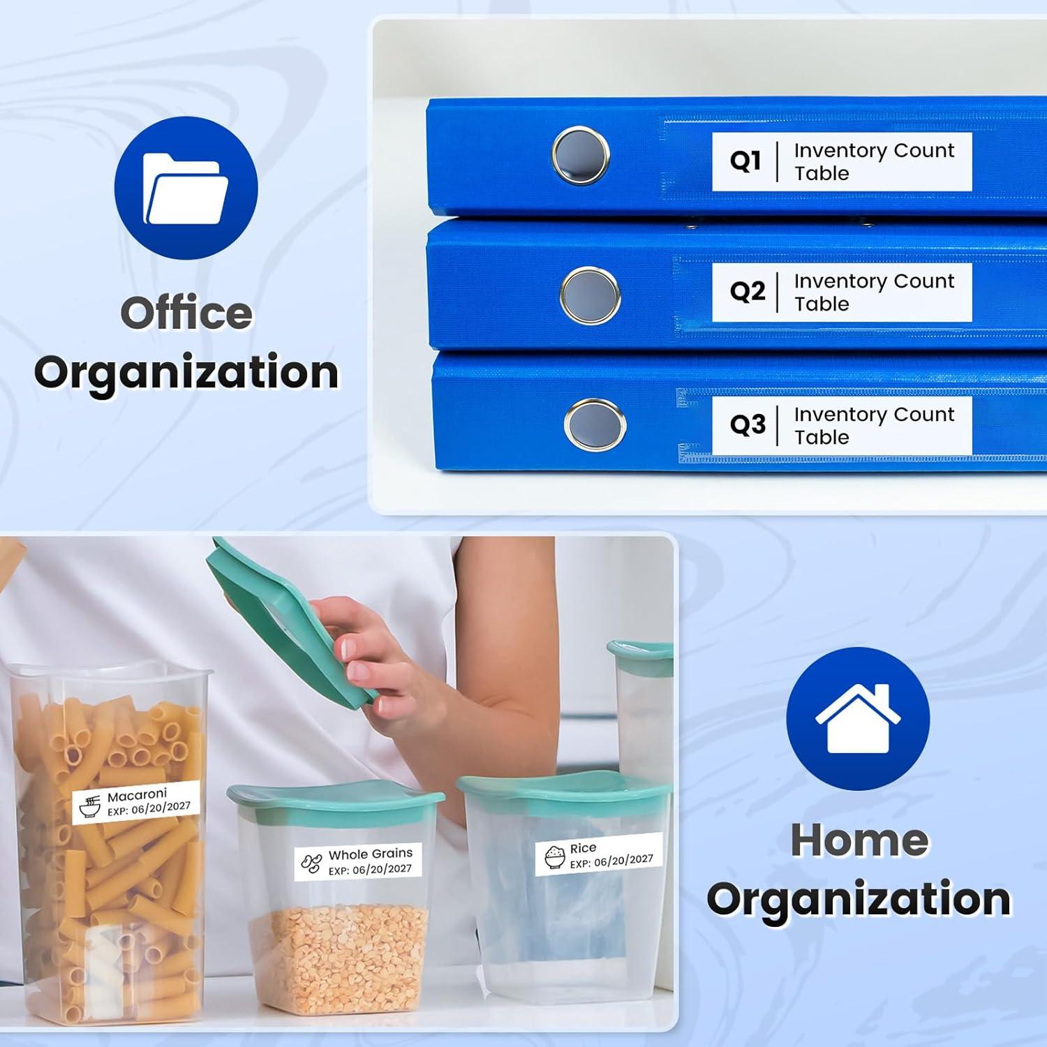 Cinta de Etiquetas Laminada Suminey TZe-251 24mm Negra sobre Blanca - Paquete de 5