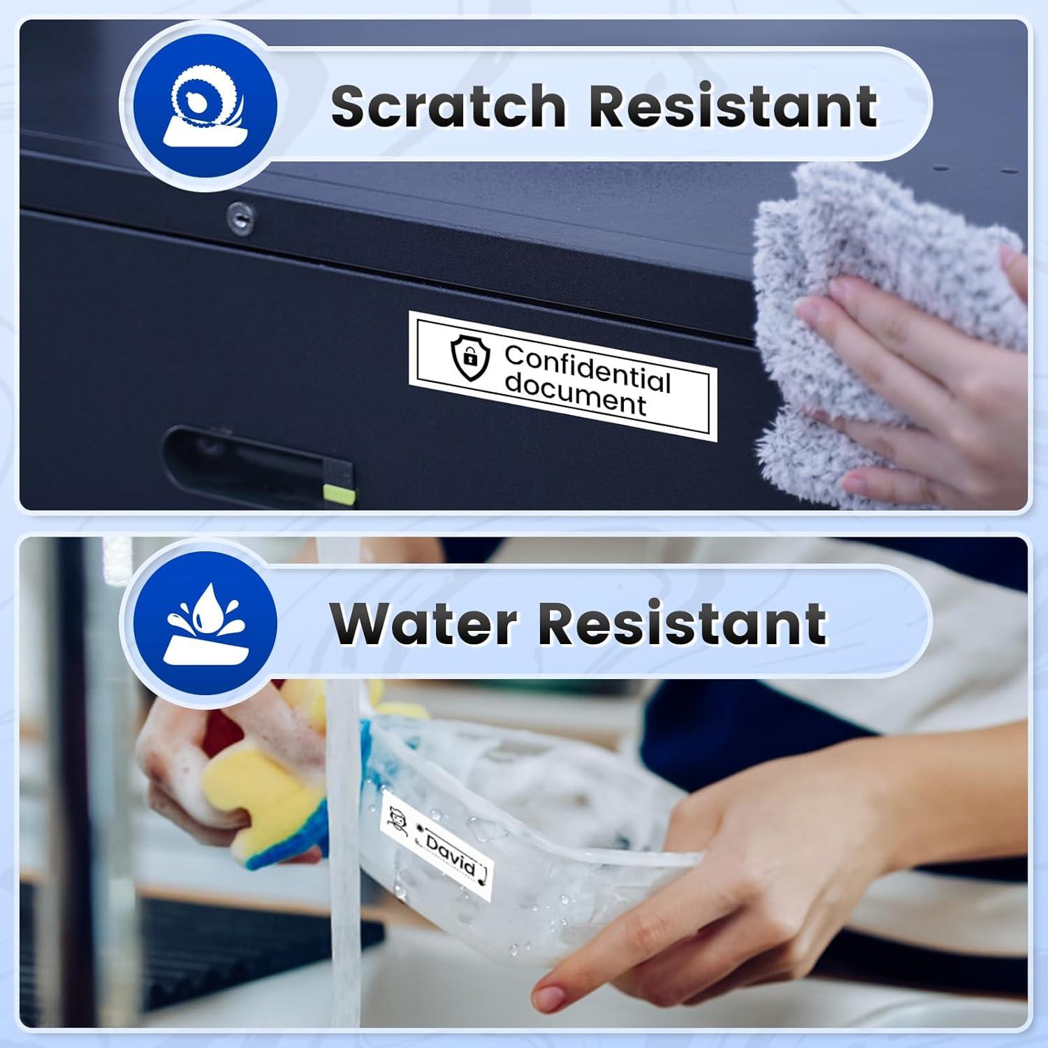 Cinta de Etiquetas Laminada Suminey TZe-251 24mm Negra sobre Blanca - Paquete de 5