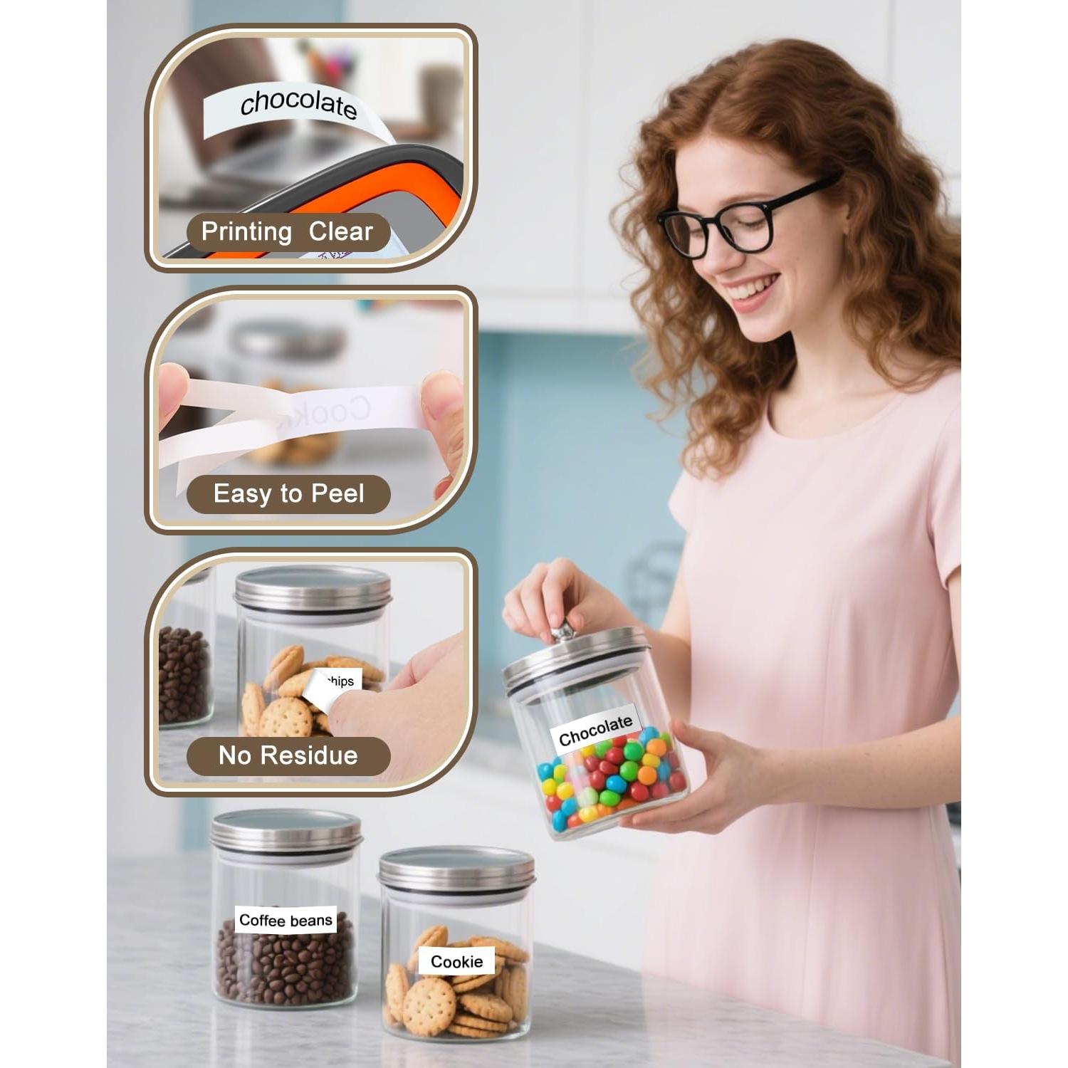 Cinta de Etiqueta Pristar TZe-231 12mm Negro sobre Blanco 6 Unidades