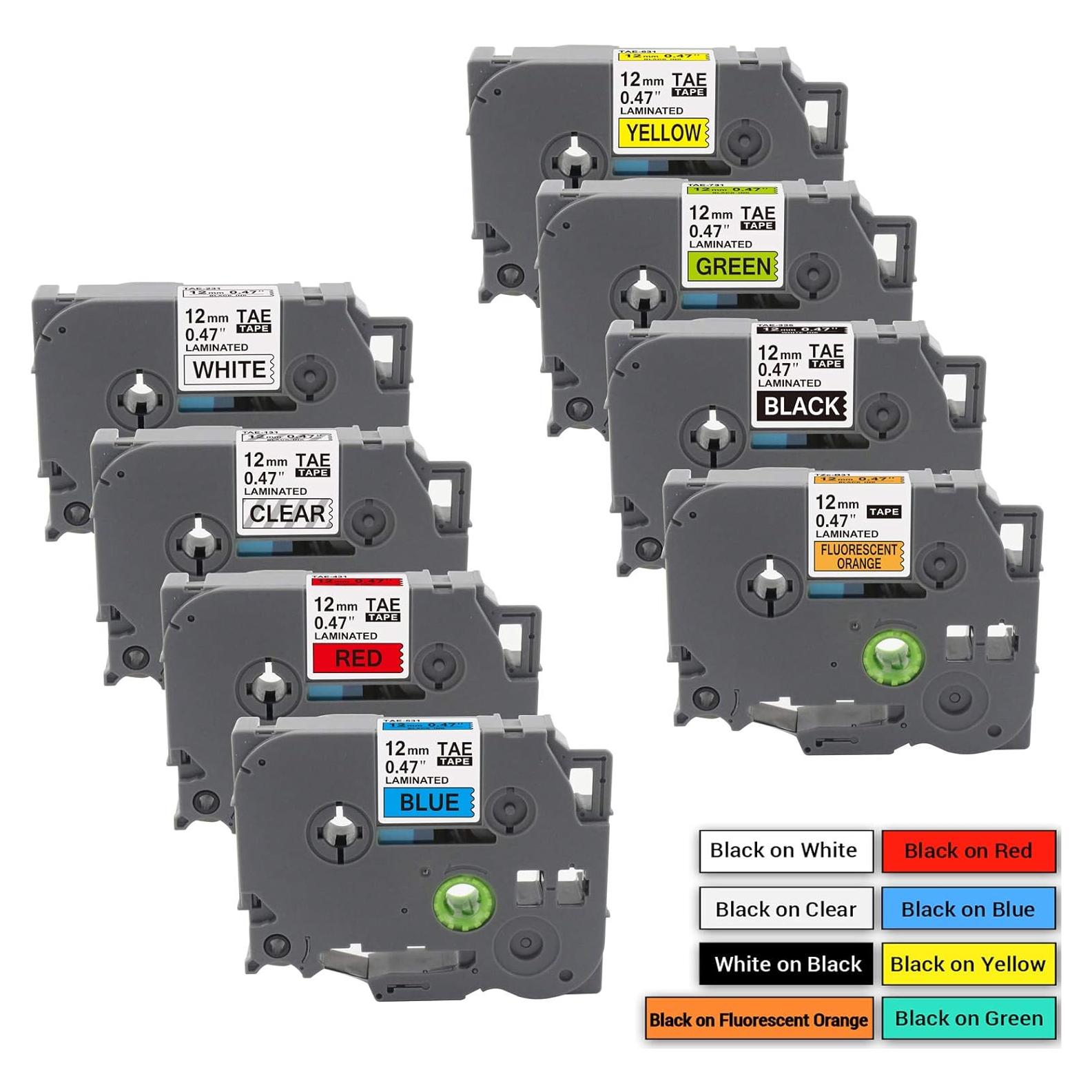 Cinta de Etiqueta Laminada 12mm LabelPros - 8 Colores