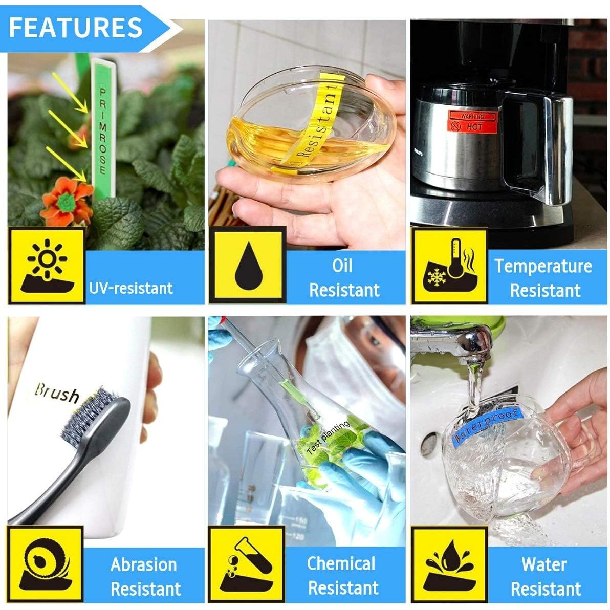 Cinta de Etiqueta Laminada 12mm LabelPros - 8 Colores