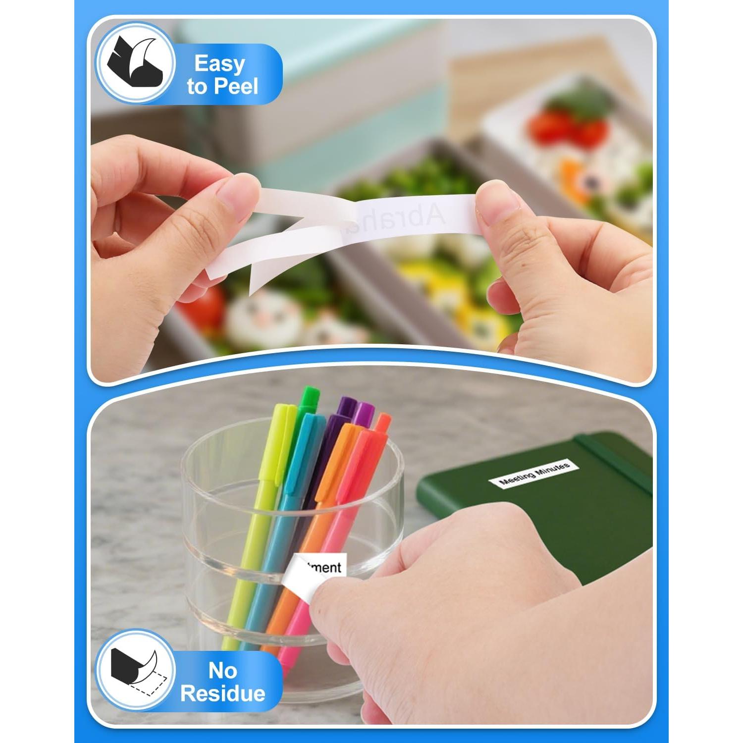 Paquete de 5 Cintas de Etiqueta 12mm XemaX Laminadas Blancas