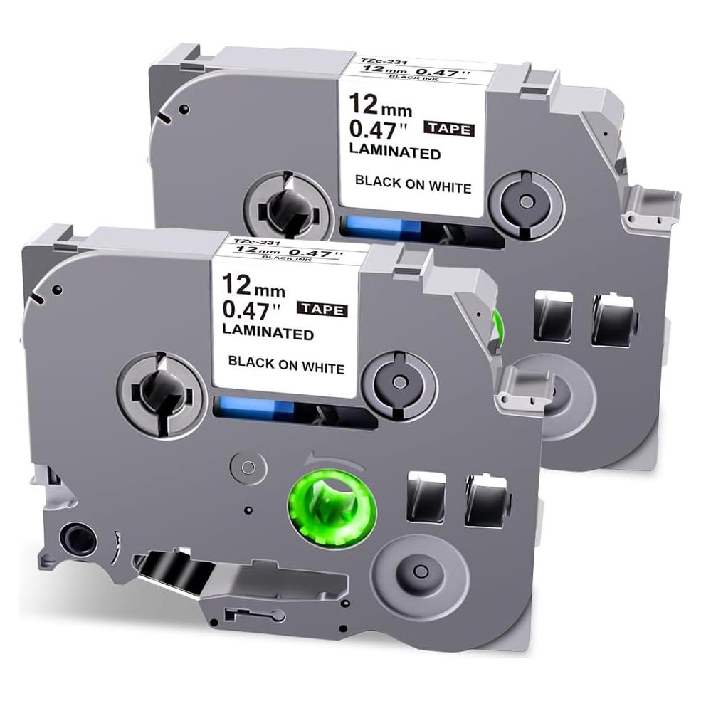 Cinta UNOKA TZe-231 12mm Laminada Blanca Compatible Brother