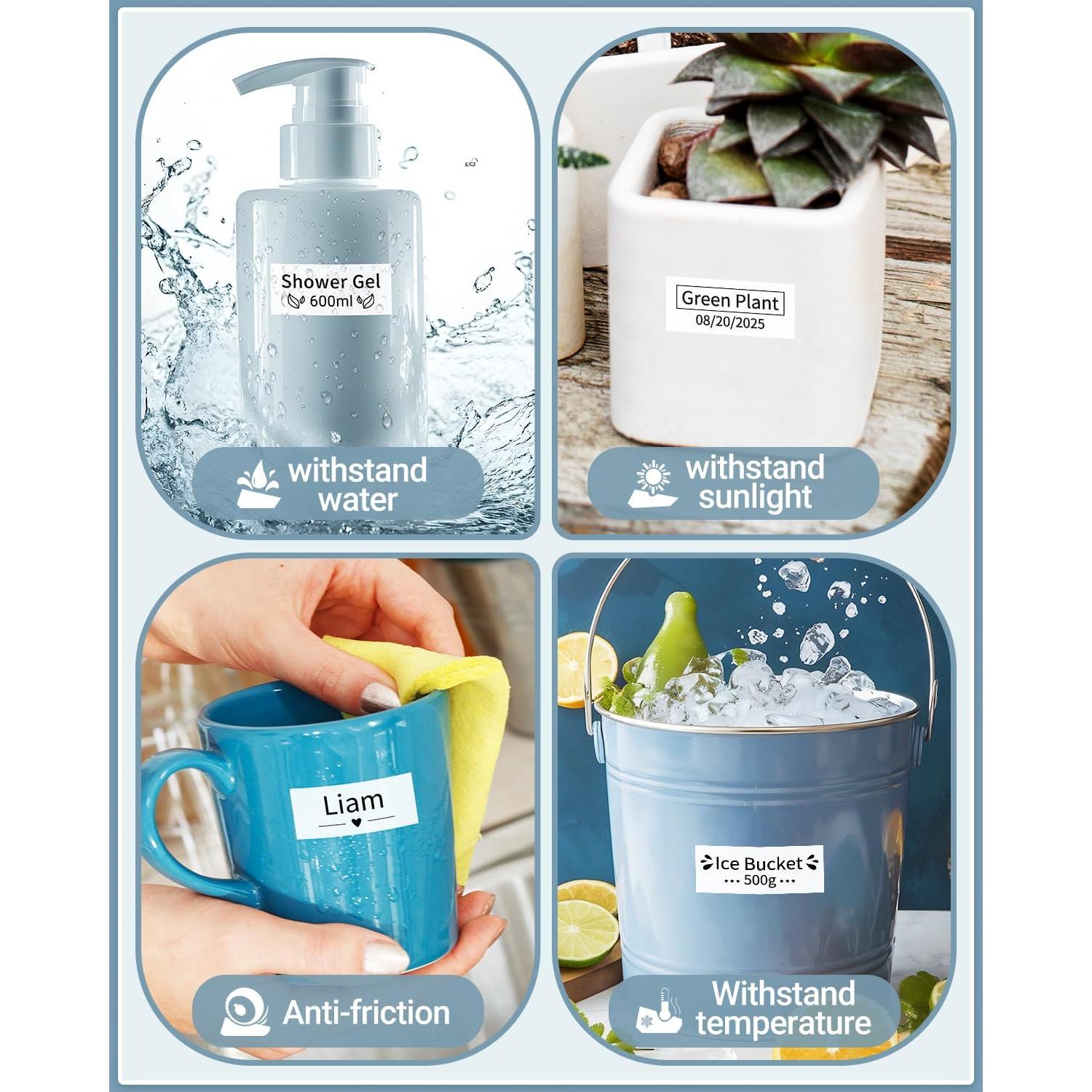 Cinta de Etiqueta Laminada 24mm MarkDomain TZe-251 Negro sobre Blanco