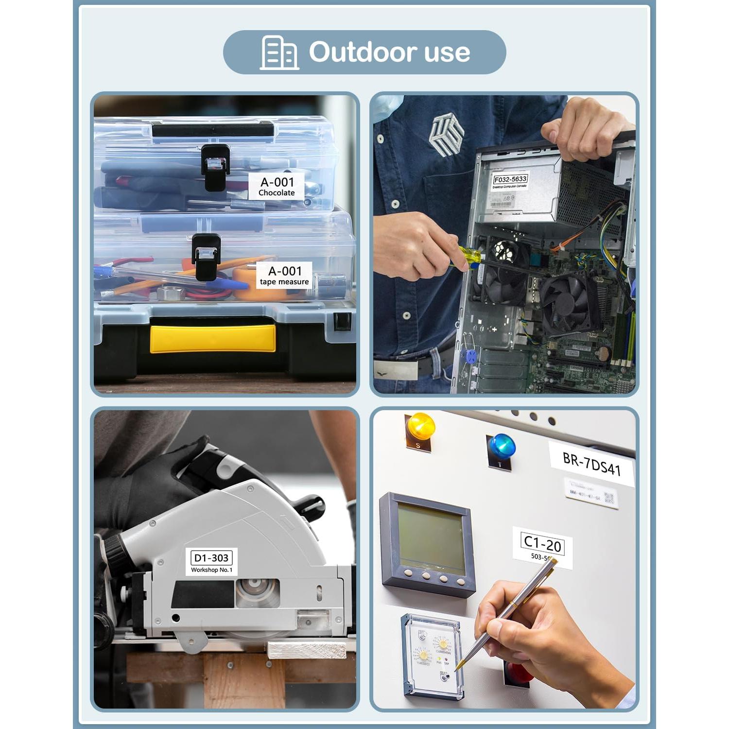 Cinta de Etiqueta Laminada 24mm MarkDomain TZe-251 Negro sobre Blanco