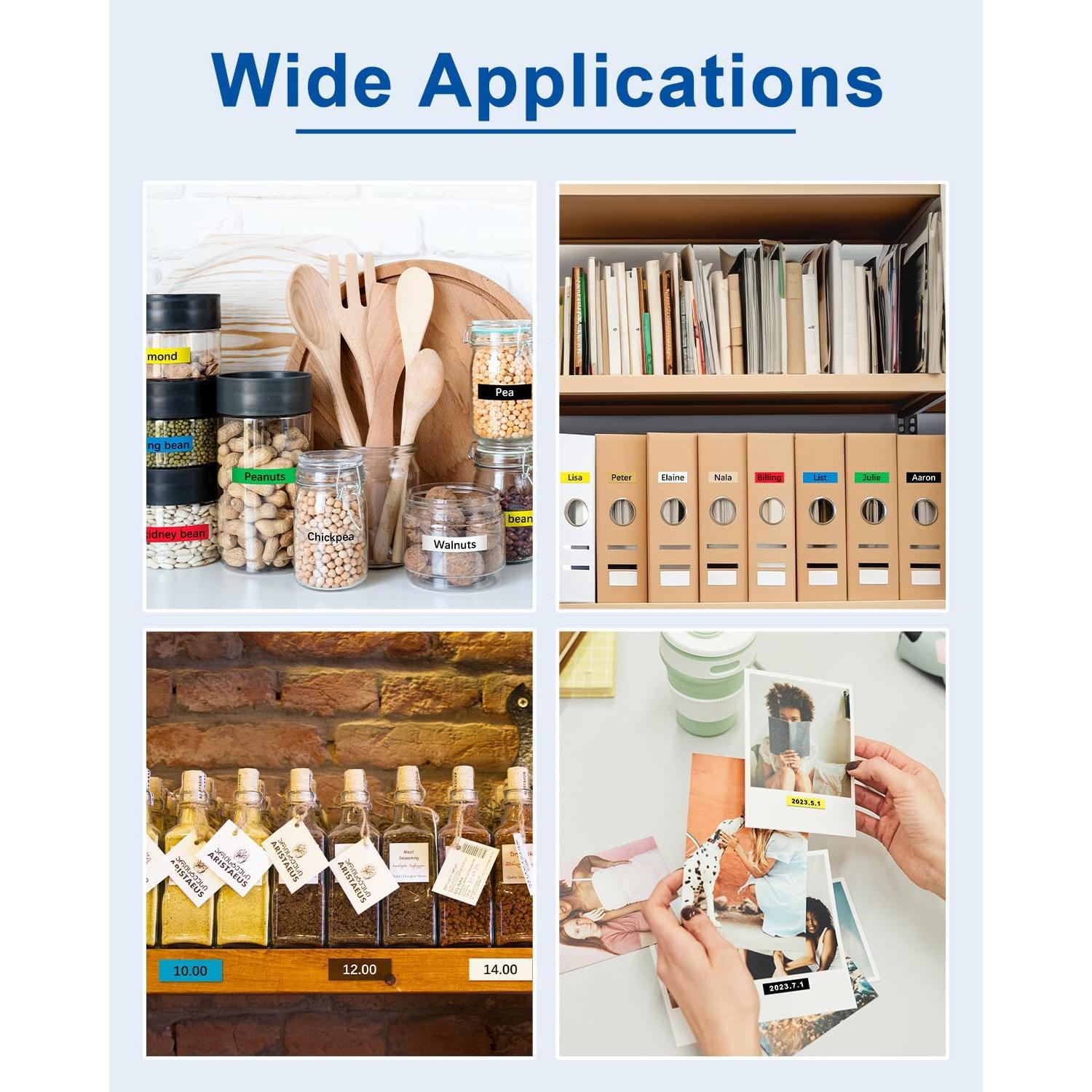 Paquete de 8 Cintas de Etiqueta Labelwell M-K231 12mm Negra