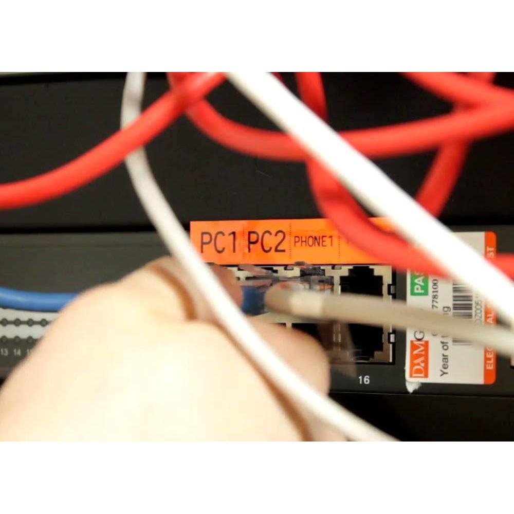 Cinta de Etiquetas Laminada AONOMI 18mm Naranja para Brother