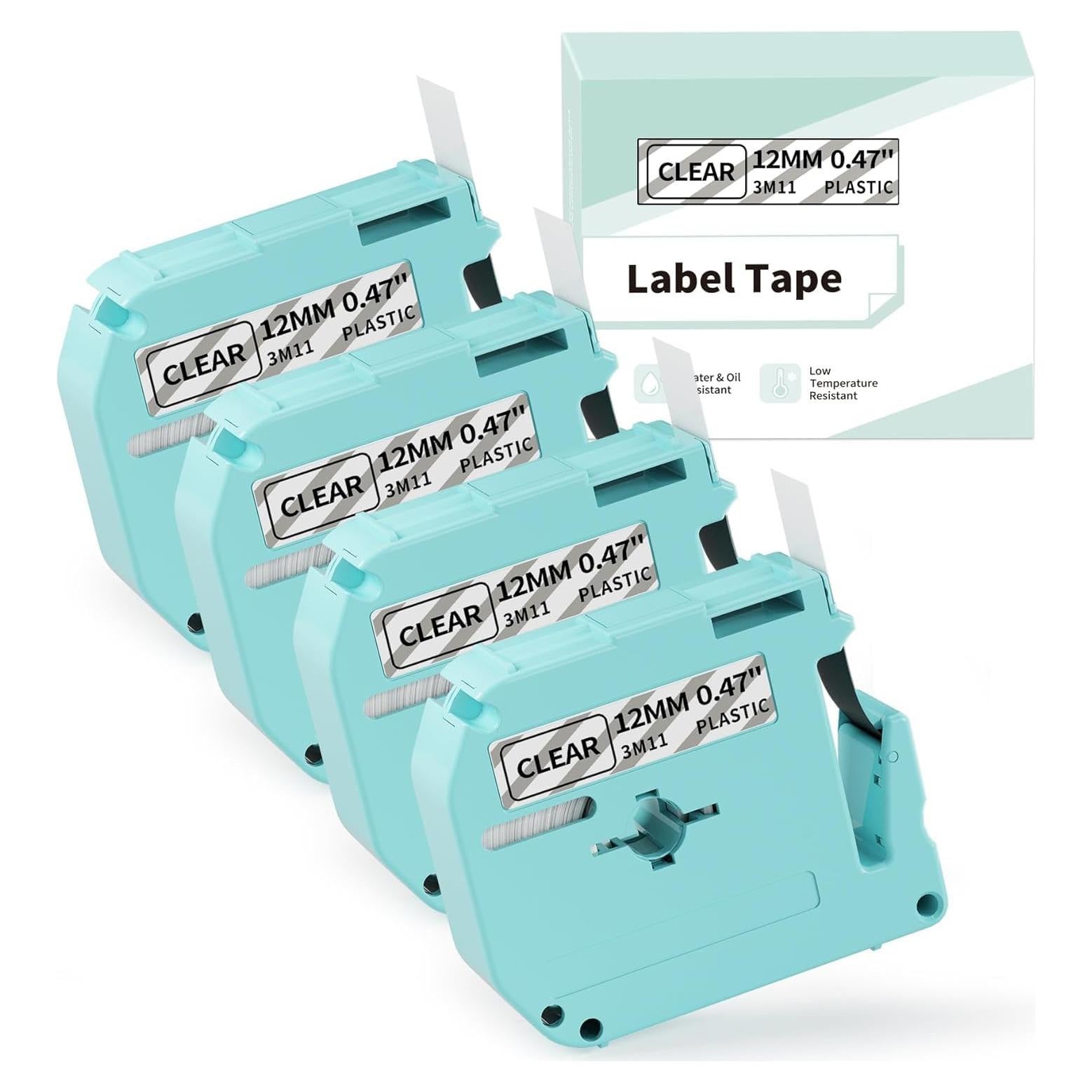 Cinta Etiquetas Transparente EazeID M-K131 12mm Paquete 4