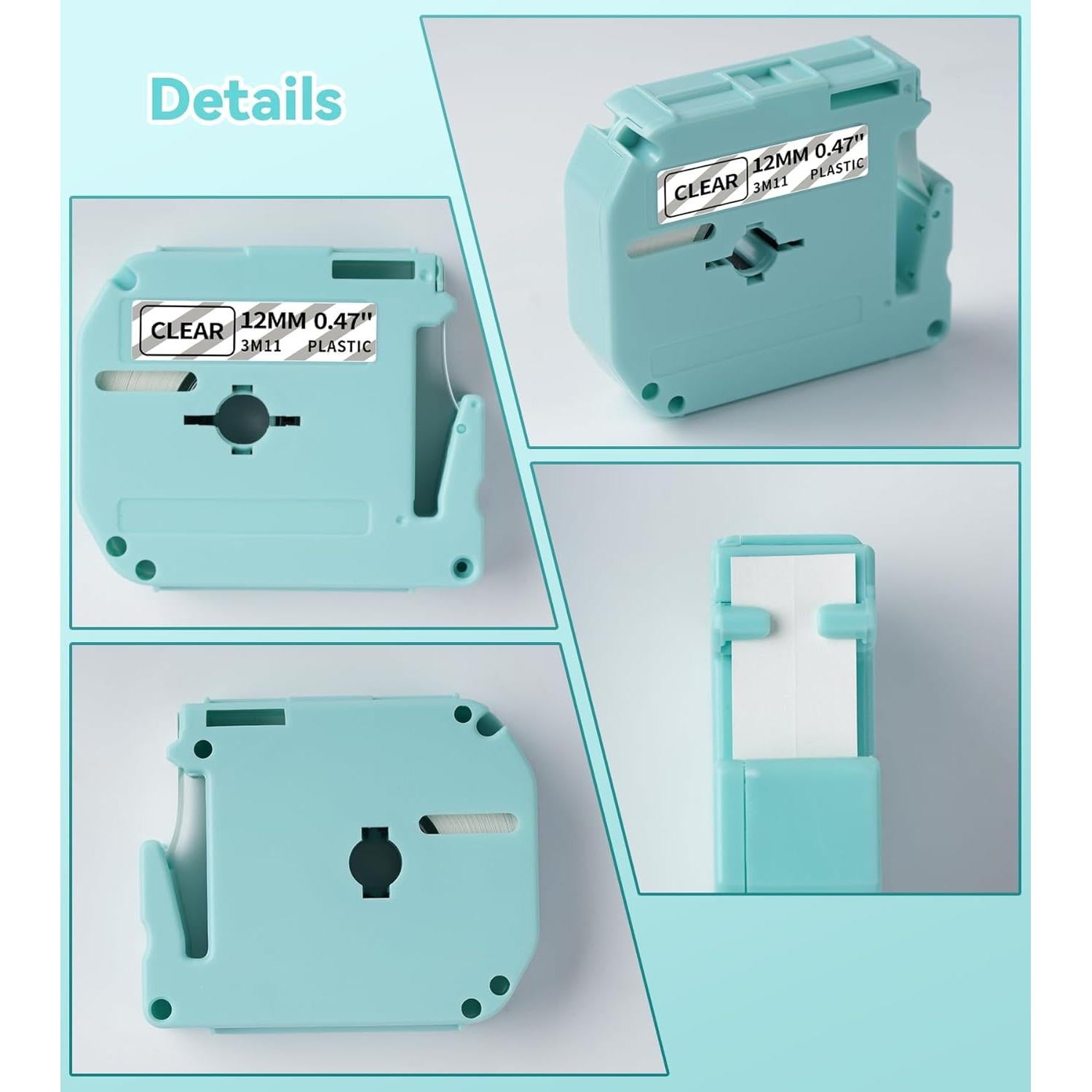 Cinta Etiquetas Transparente EazeID M-K131 12mm Paquete 4