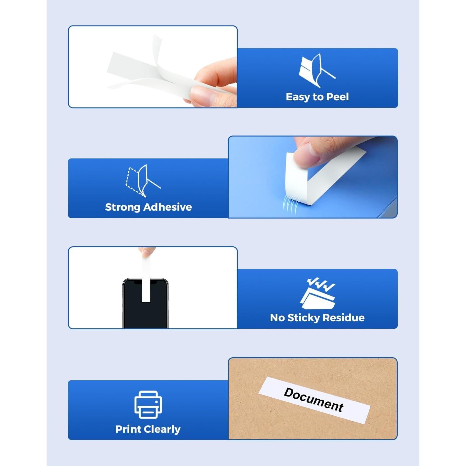 Paquete de 6 cintas de 12mm laminadas HUIMAZJIA colores