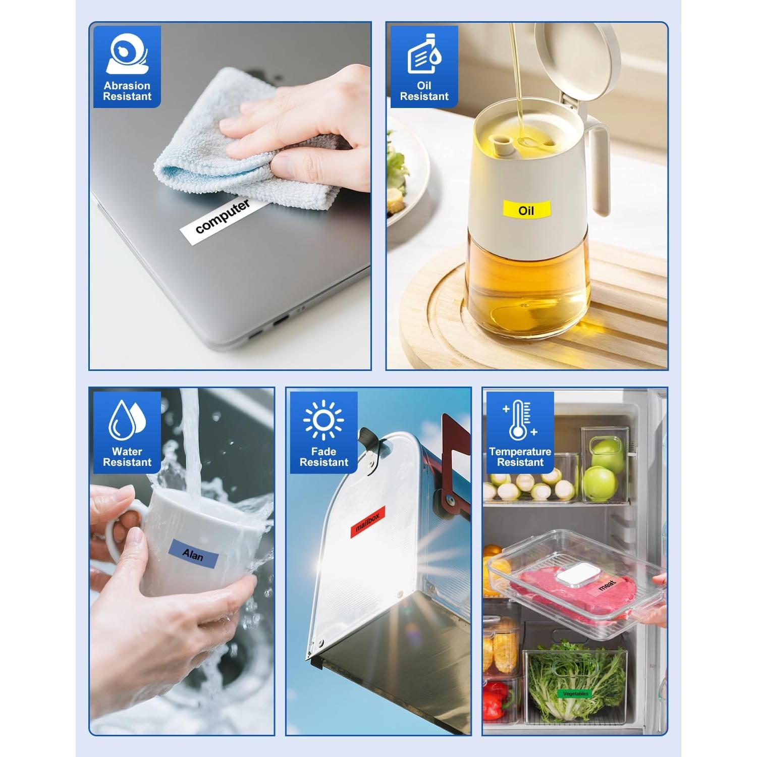 Paquete de 6 cintas de 12mm laminadas HUIMAZJIA colores