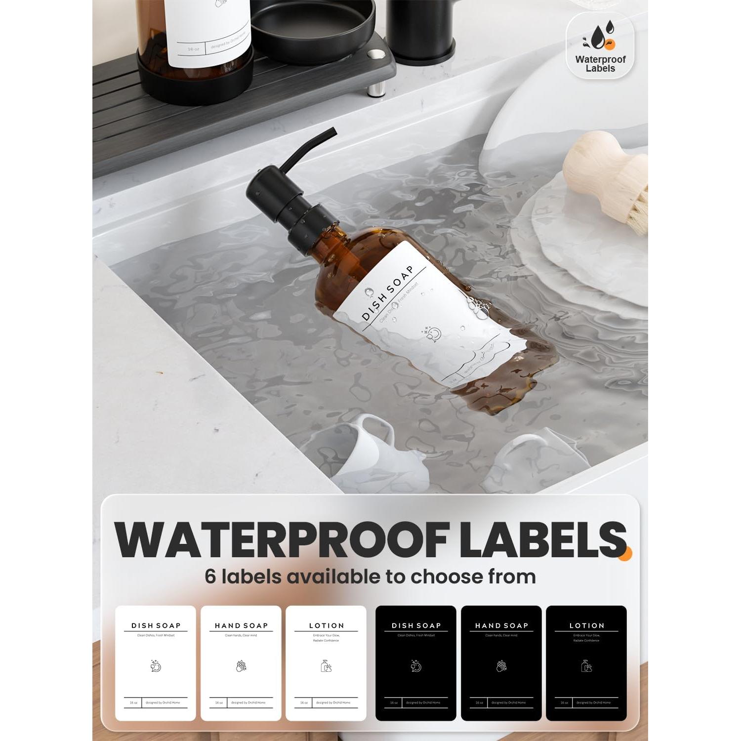 Juego de dispensador de jabón ORCHID HOME 1.38 kg vidrio ámbar