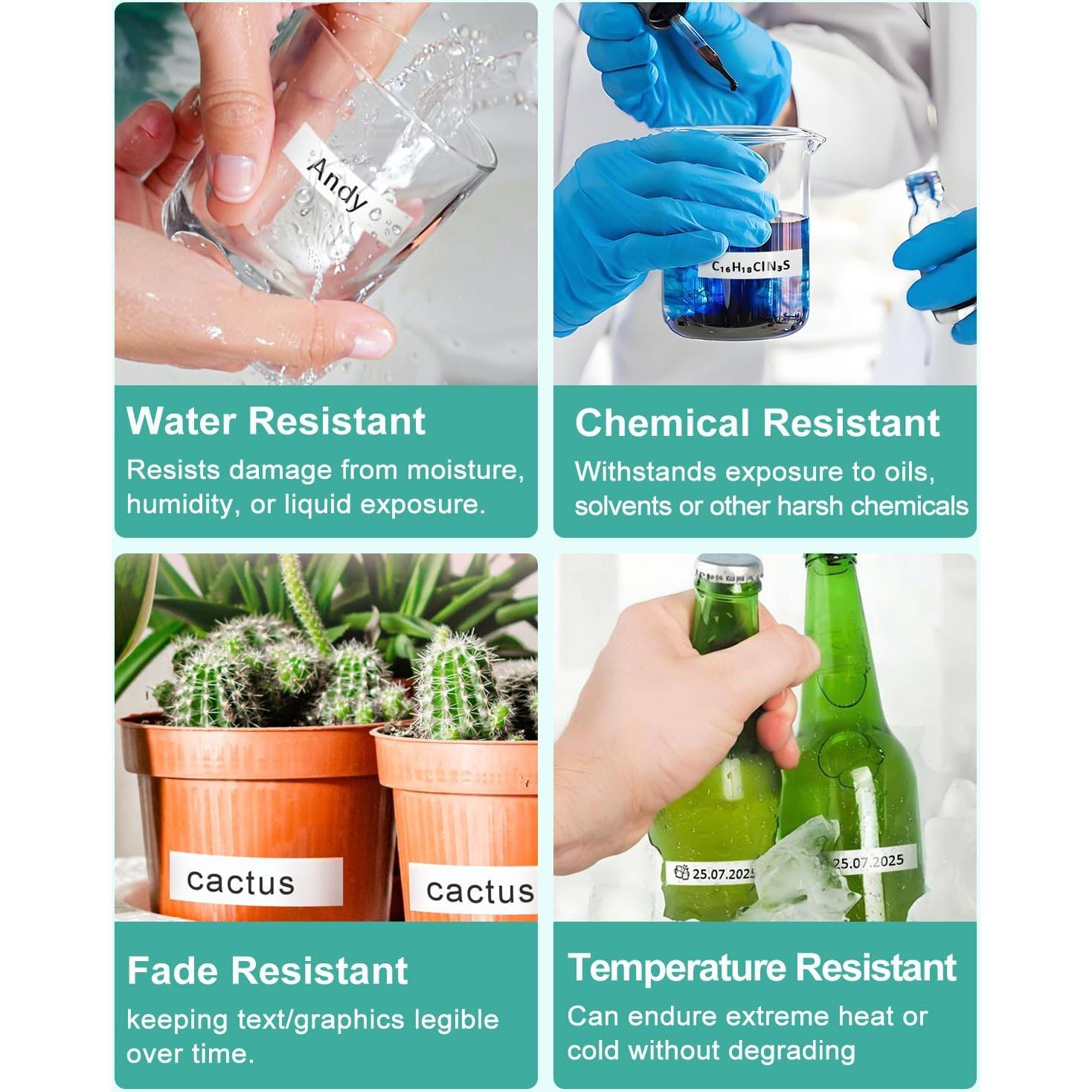 Paquete de 4 cintas de etiquetas Brother P-Touch 12mm colores