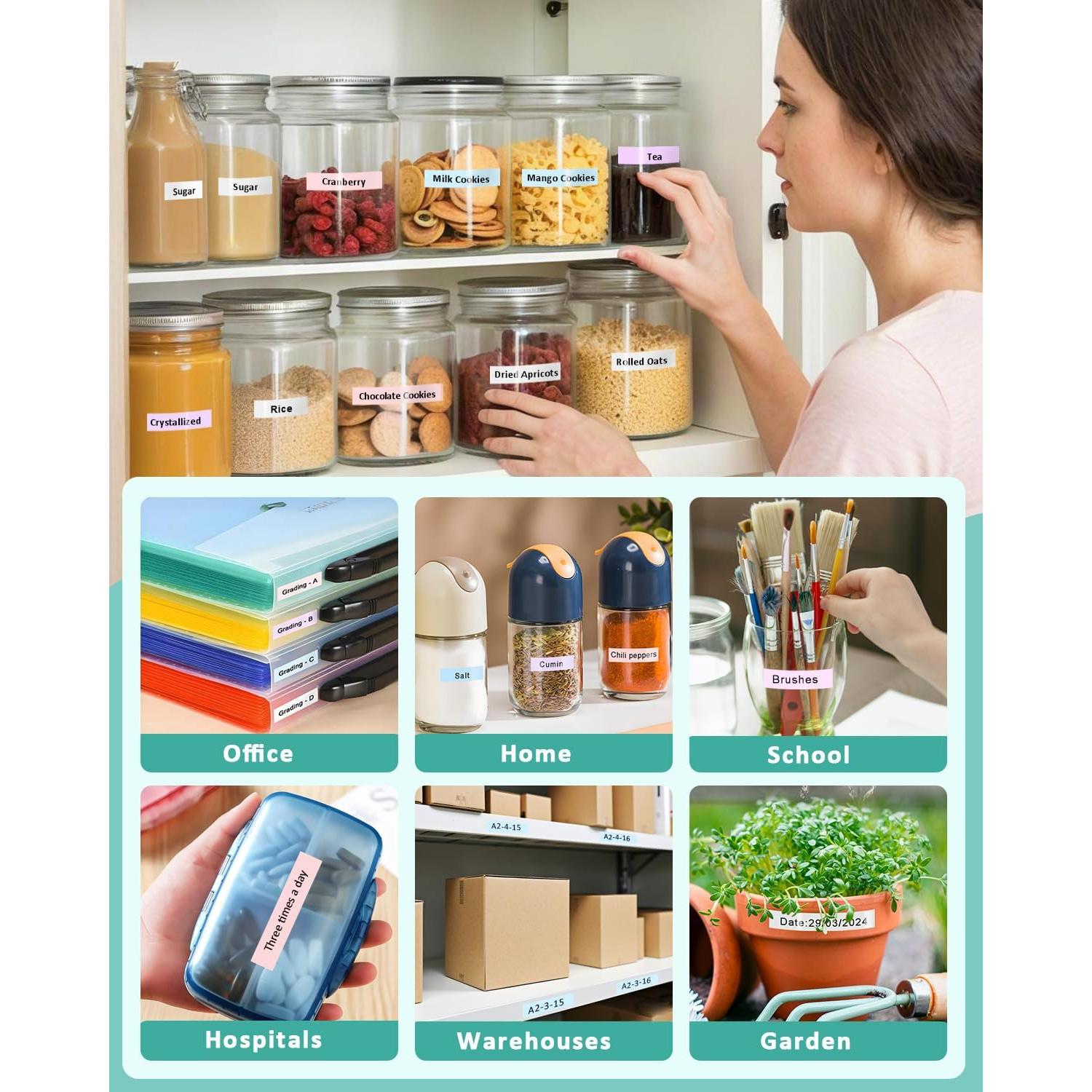 Paquete de 4 cintas de etiquetas Brother P-Touch 12mm colores