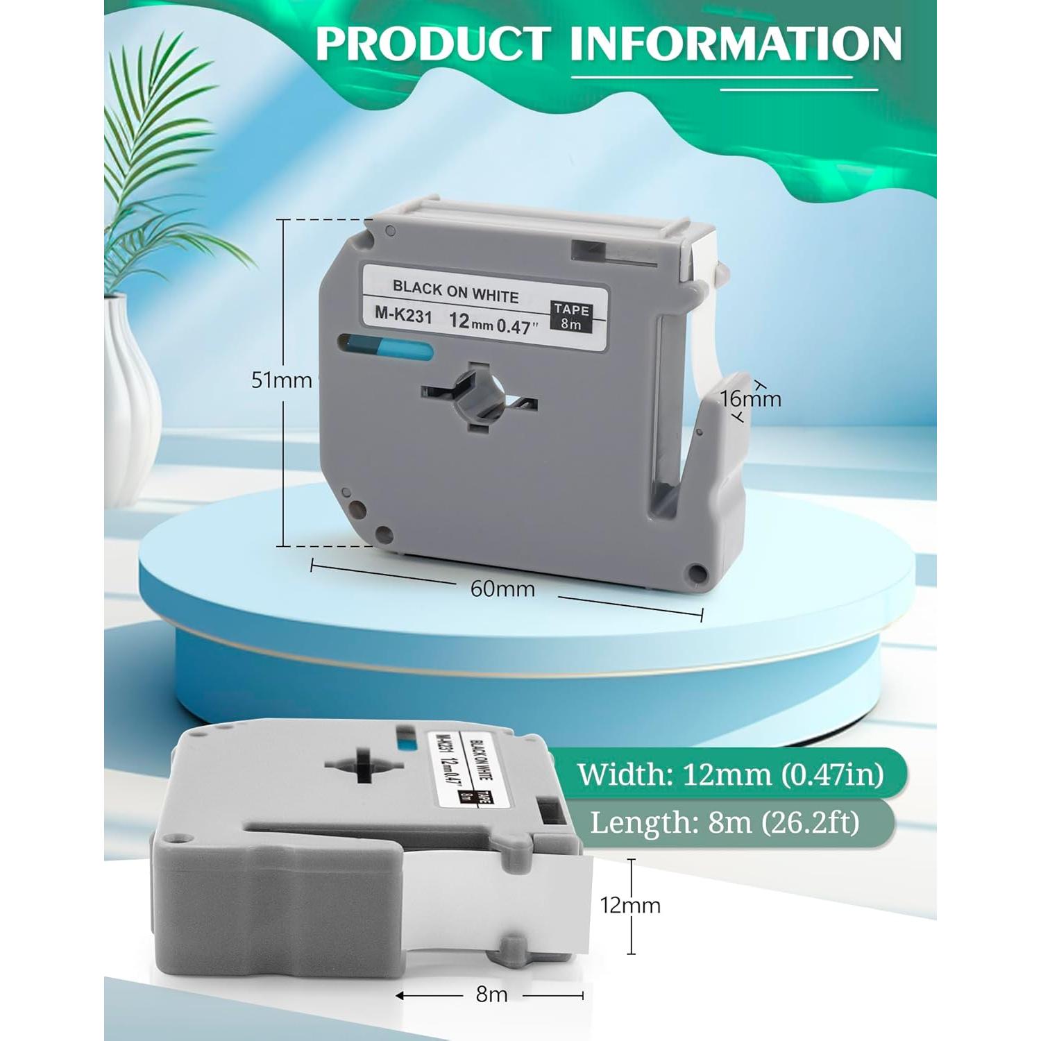 Cinta de Etiqueta TITBIT 6PK 12mm para Brother P Touch