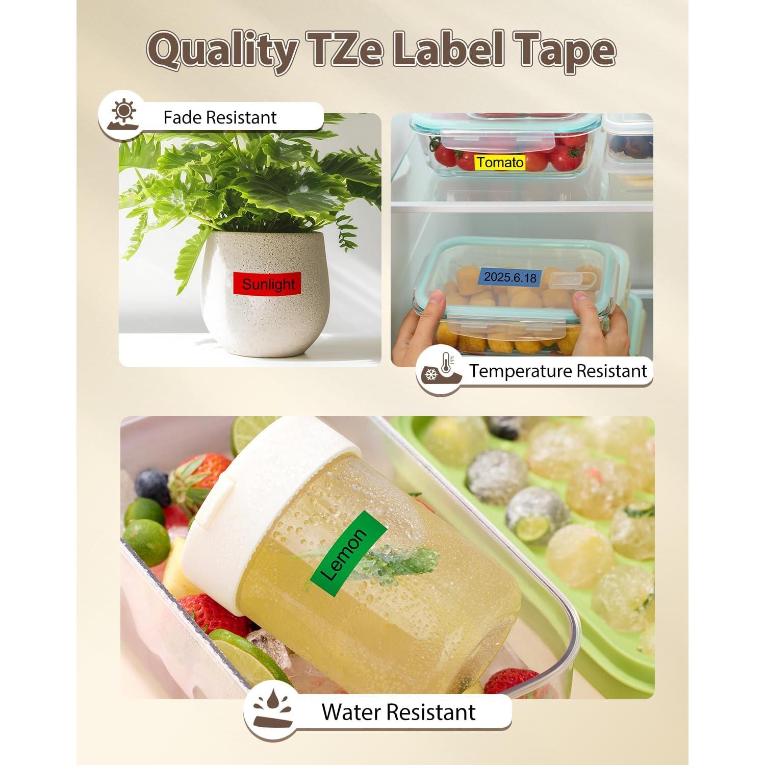 Cinta de Etiqueta Laminada 12mm Rocanza 6 Colores TZe-231