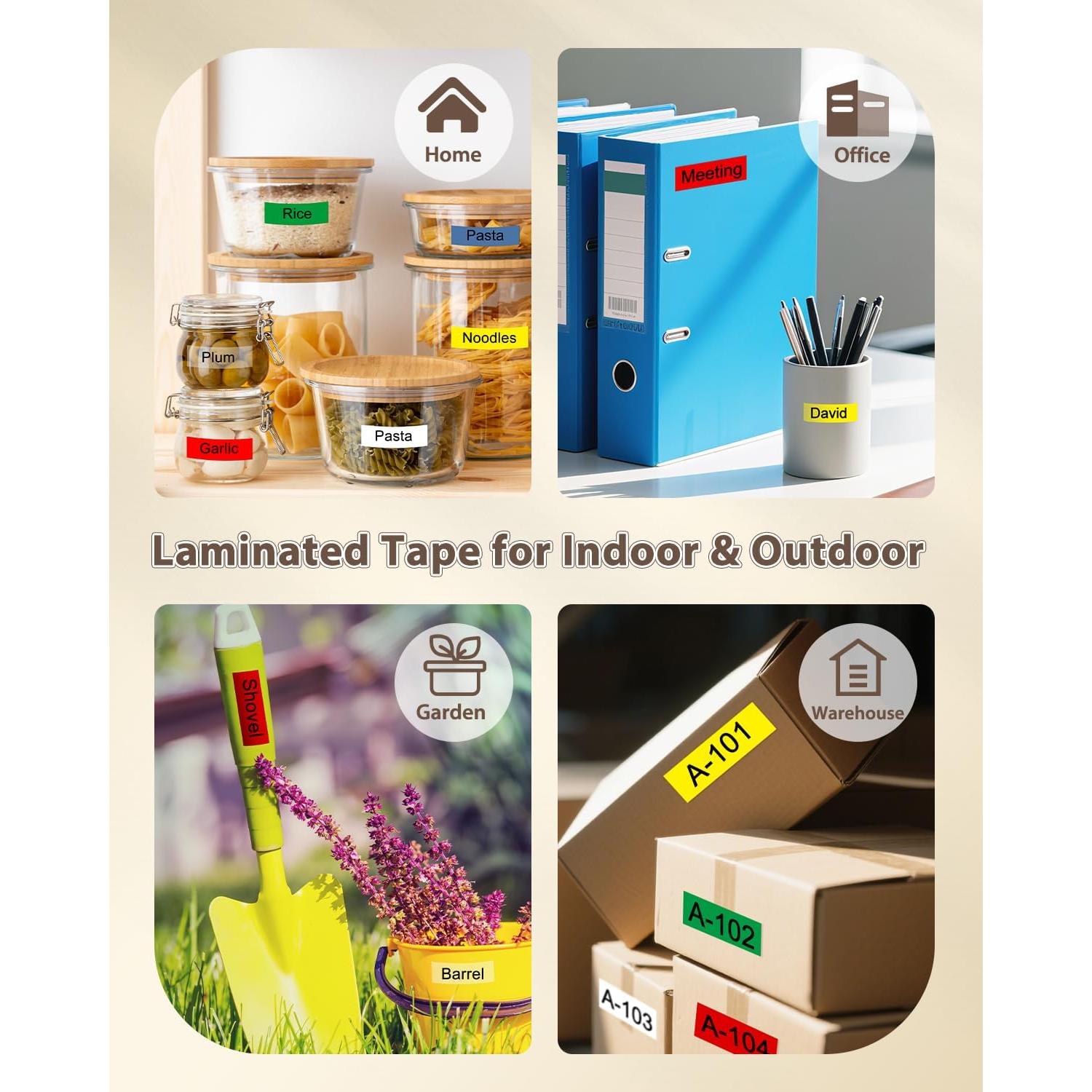 Cinta de Etiqueta Laminada 12mm Rocanza 6 Colores TZe-231