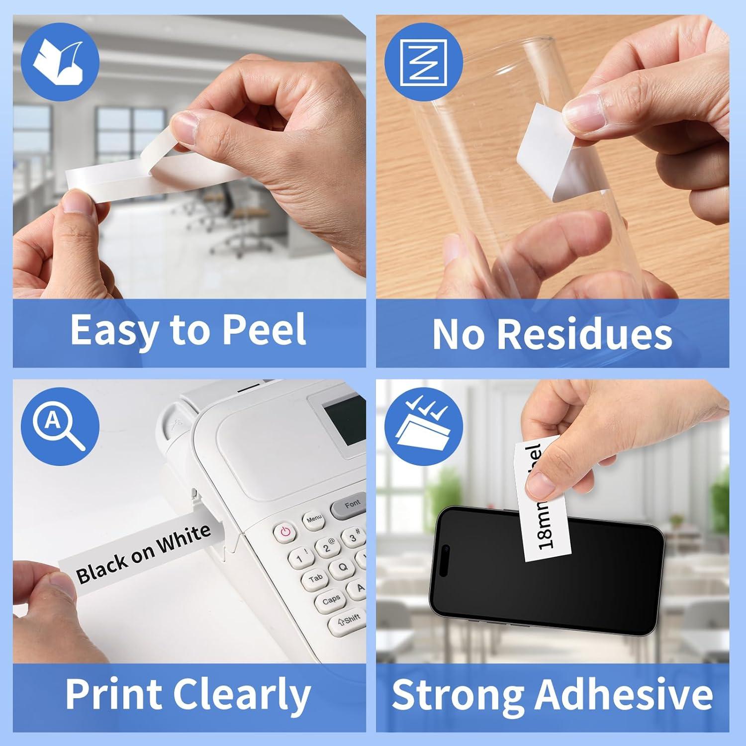 Cinta de Etiquetas Laminadas Suminey TZe-241 18mm Paquete 5