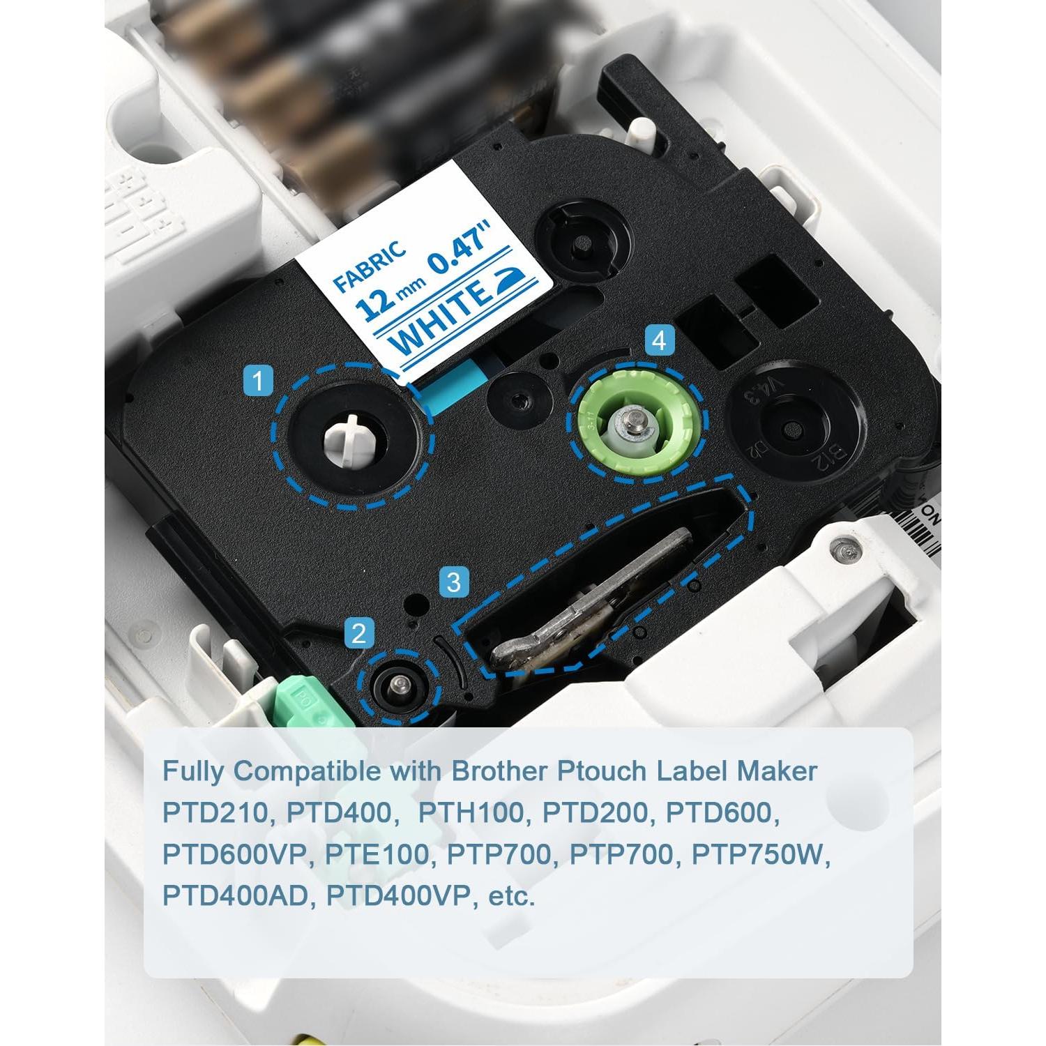 Cinta de Etiqueta de Tela Plancha Brother TZe-FA231/FA3 12mm