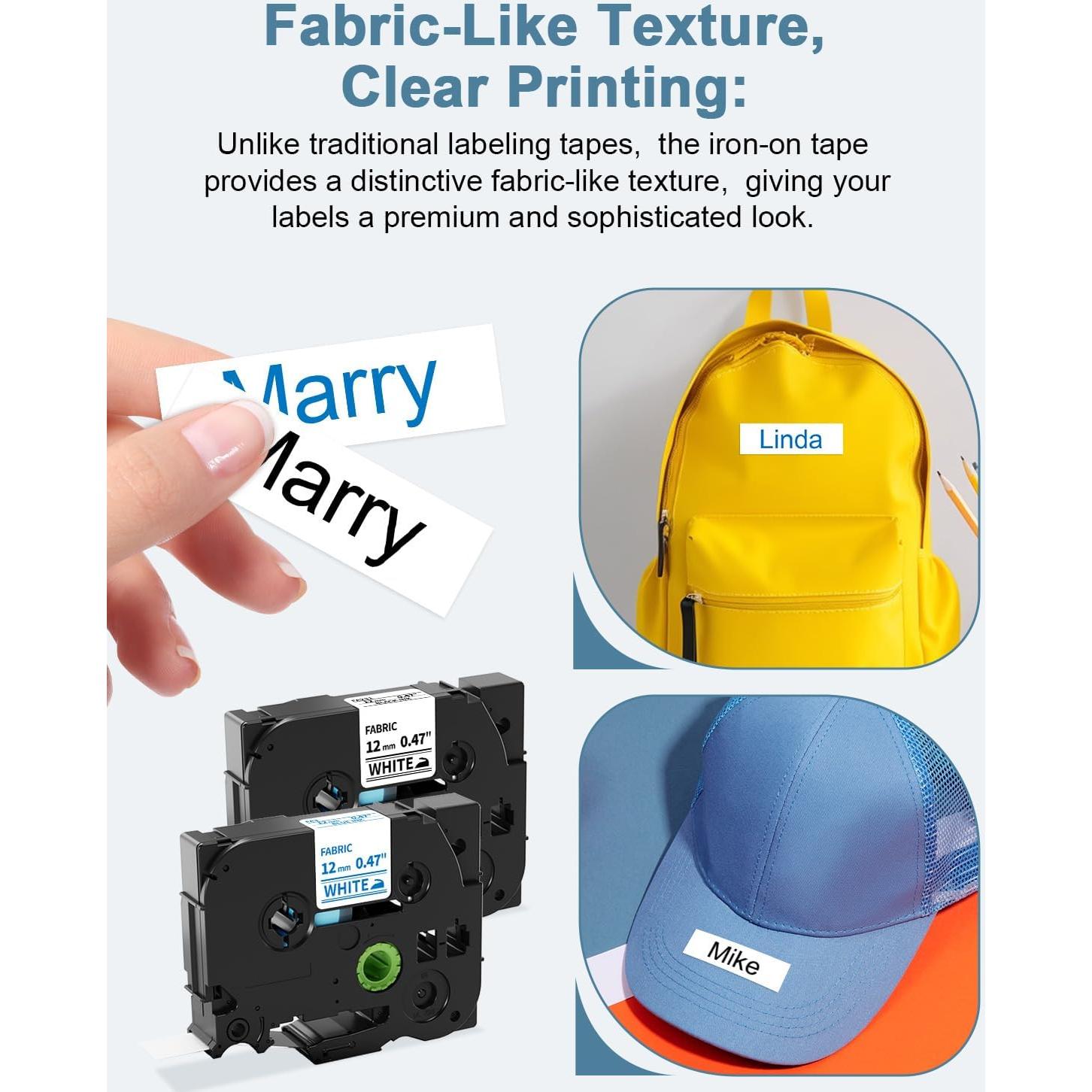 Cinta de Etiqueta de Tela Plancha Brother TZe-FA231/FA3 12mm