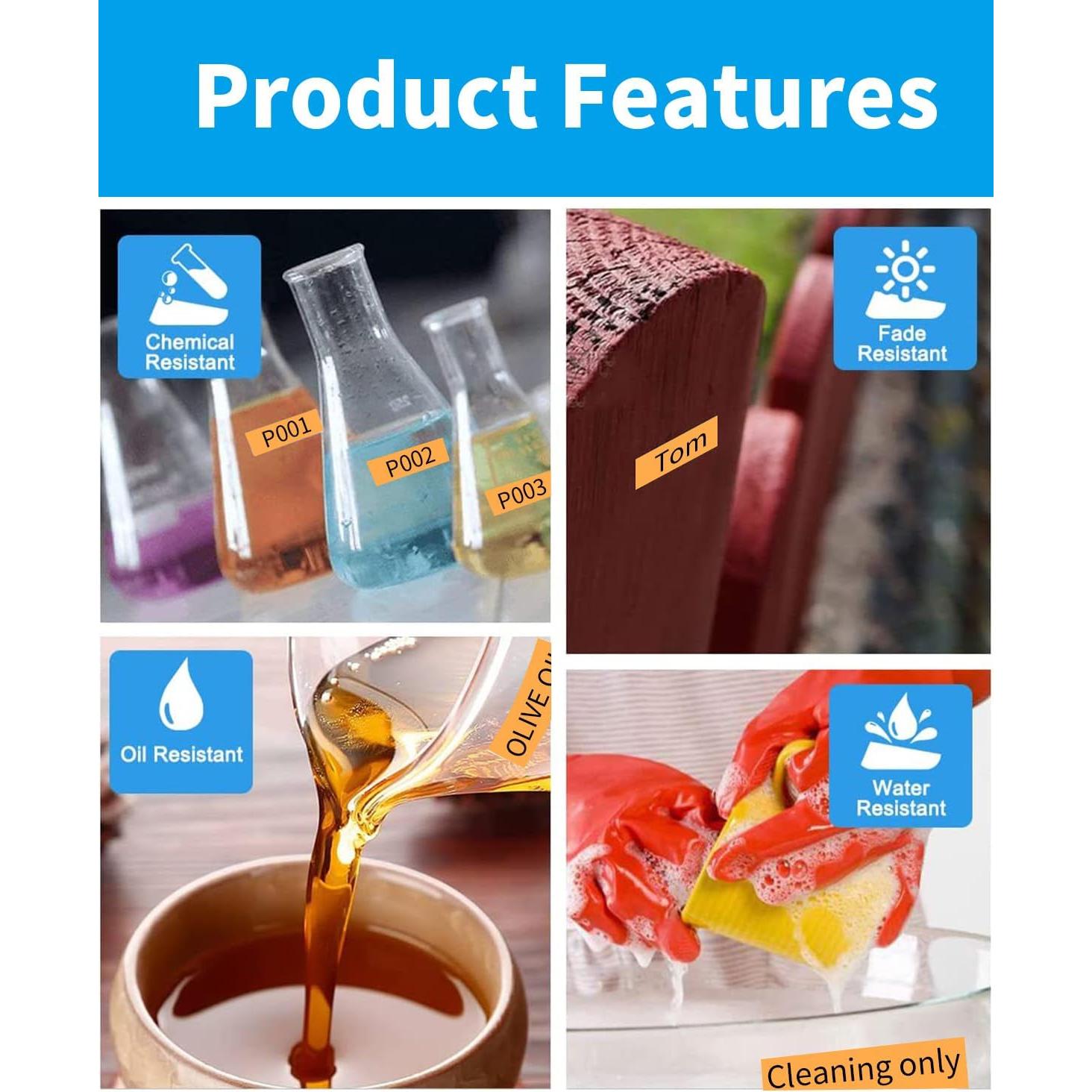 Cinta de Etiqueta Laminada MarkDomain 18mm Naranja Fluorescente