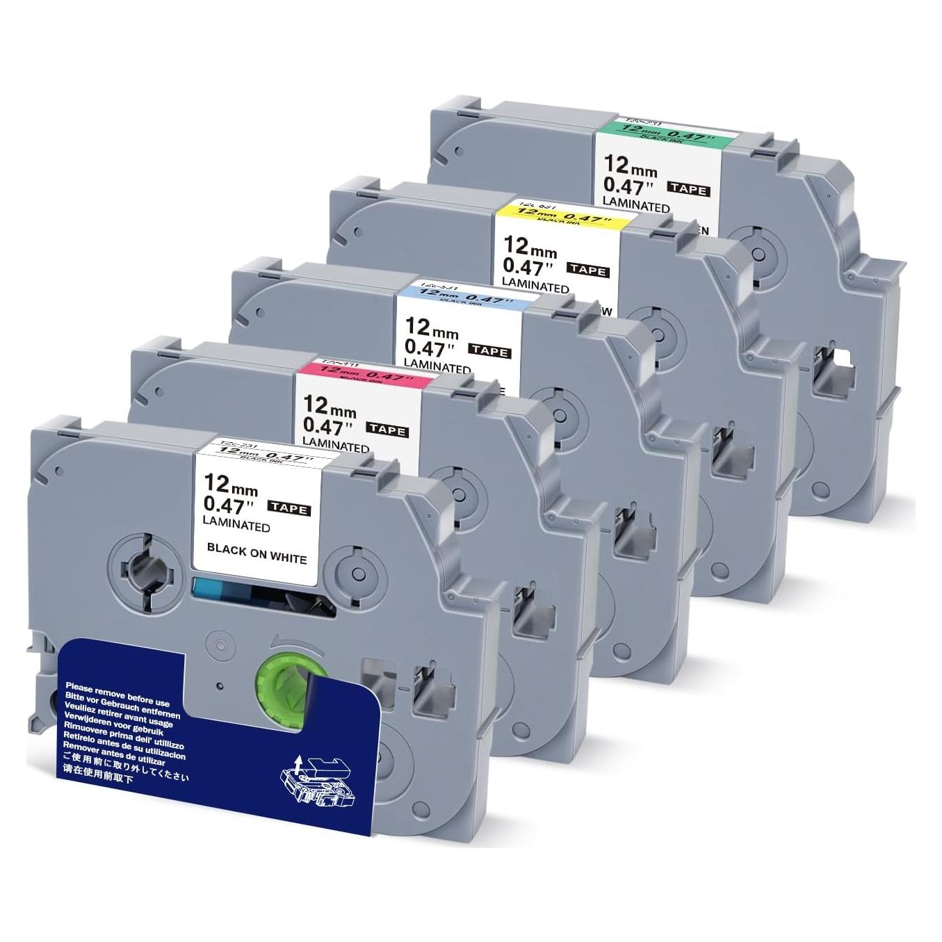 Cinta de Etiquetas Womiten TZe-231 12mm Laminada Multicolor