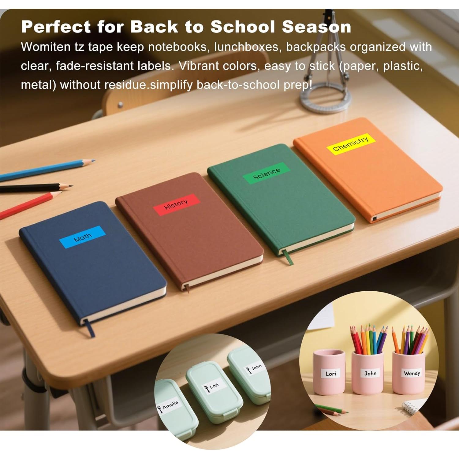 Cinta de Etiquetas Womiten TZe-231 12mm Laminada Multicolor