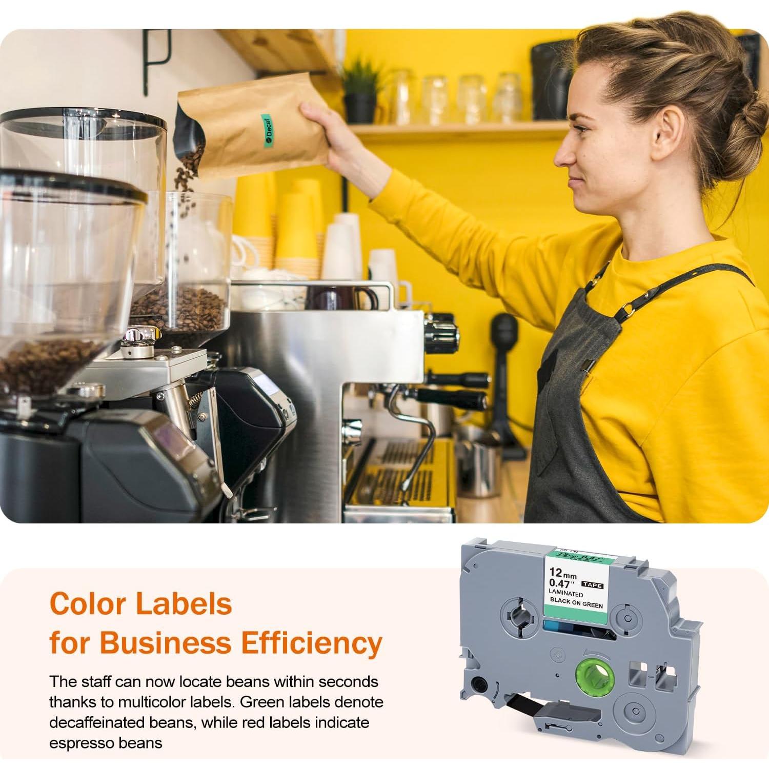 Cinta de Etiquetas Womiten TZe-231 12mm Laminada Multicolor